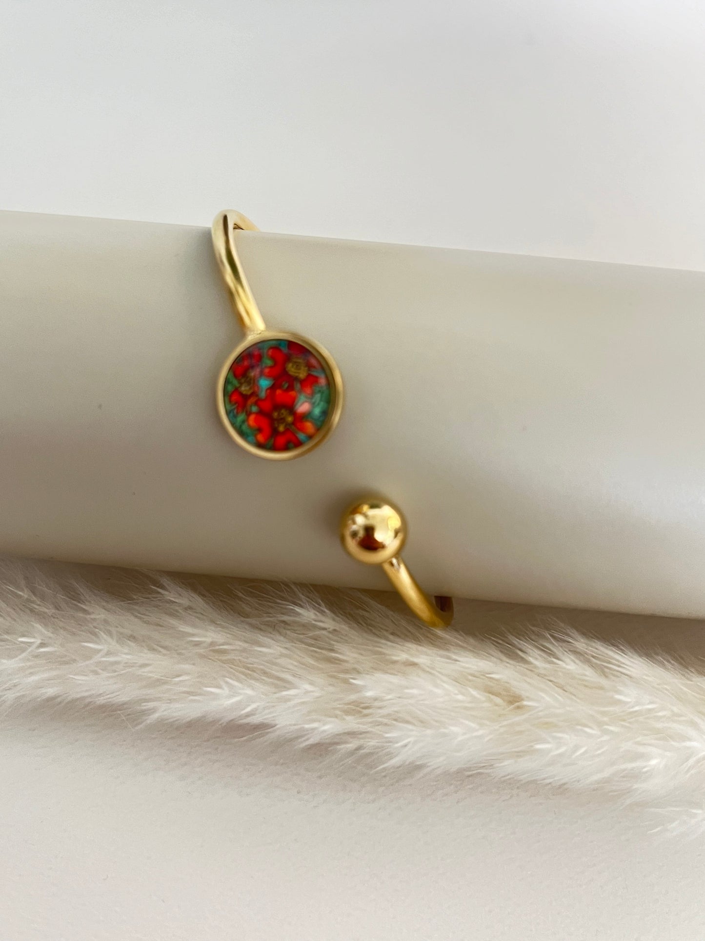 Floral Delicate Gold Bracelet Cuff