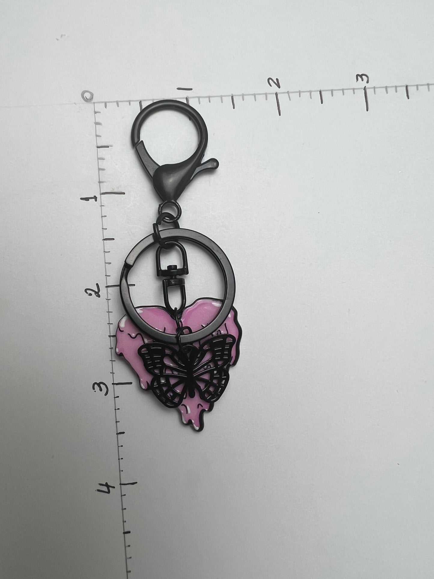 Pastel Goth Melted Heart Keychain
