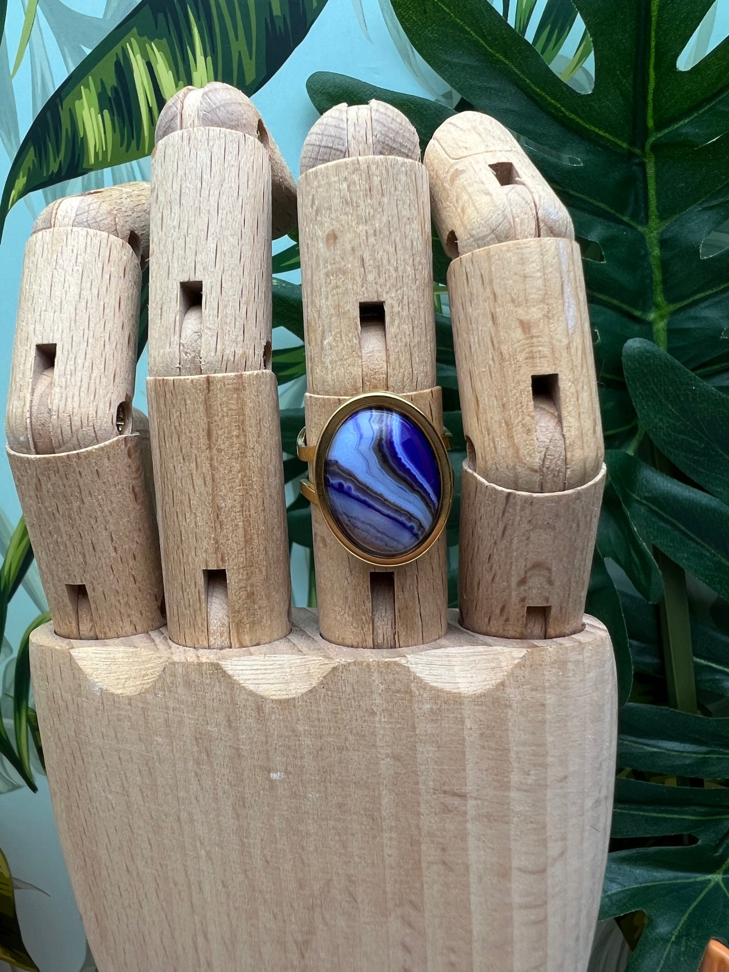 Agate Oval Statement Rings