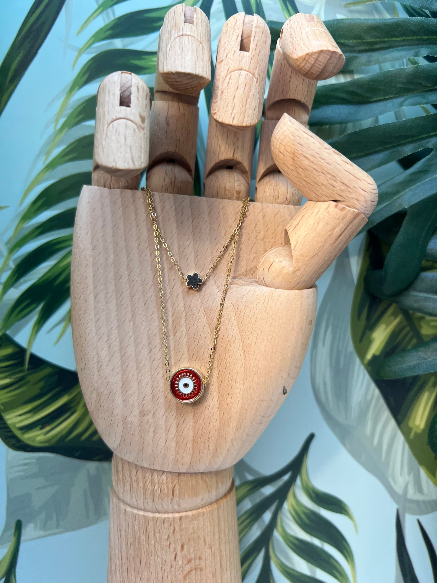 Pop-of-Color Evil Eye Necklace
