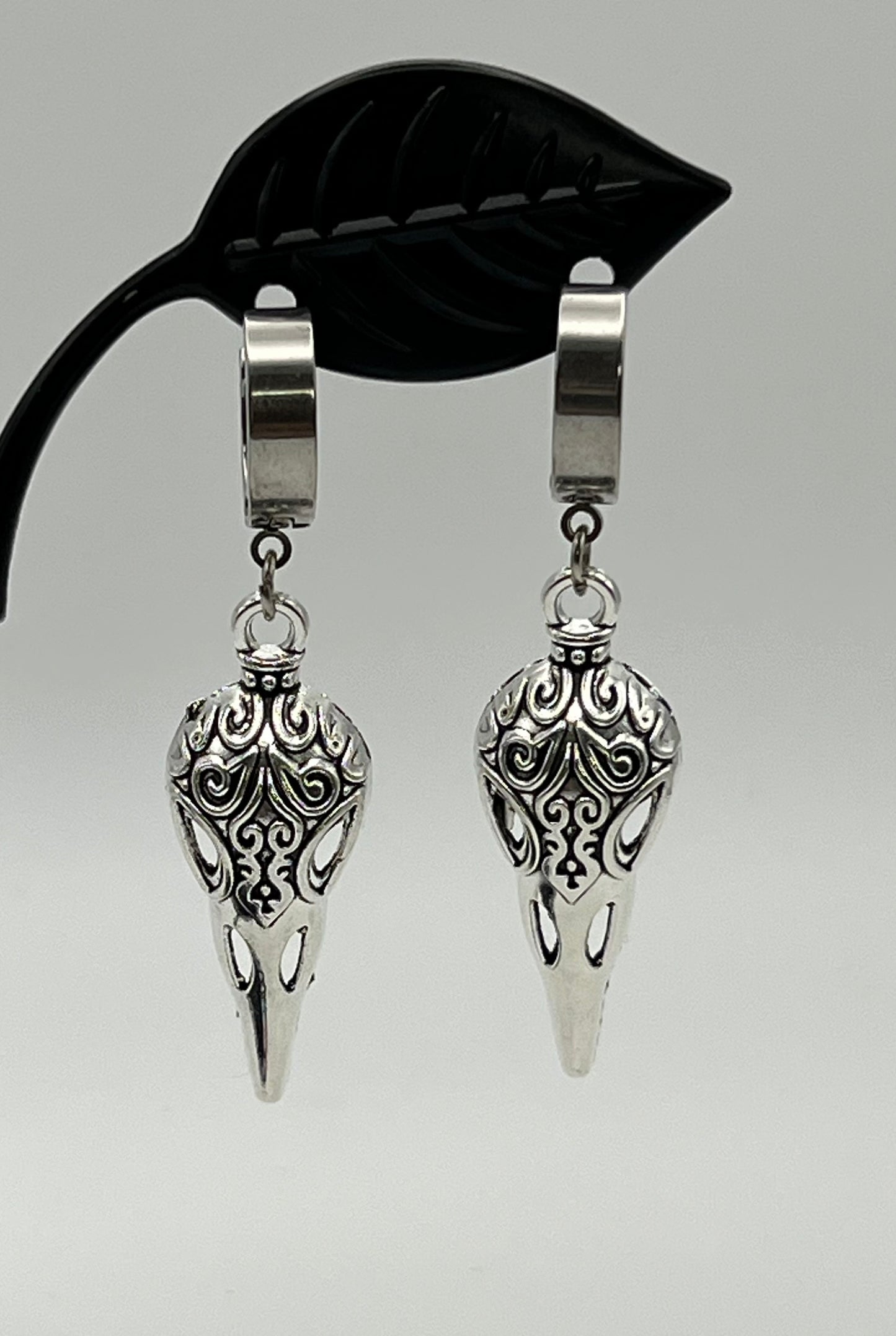 Silver Edgy Charms Dainty Hoops