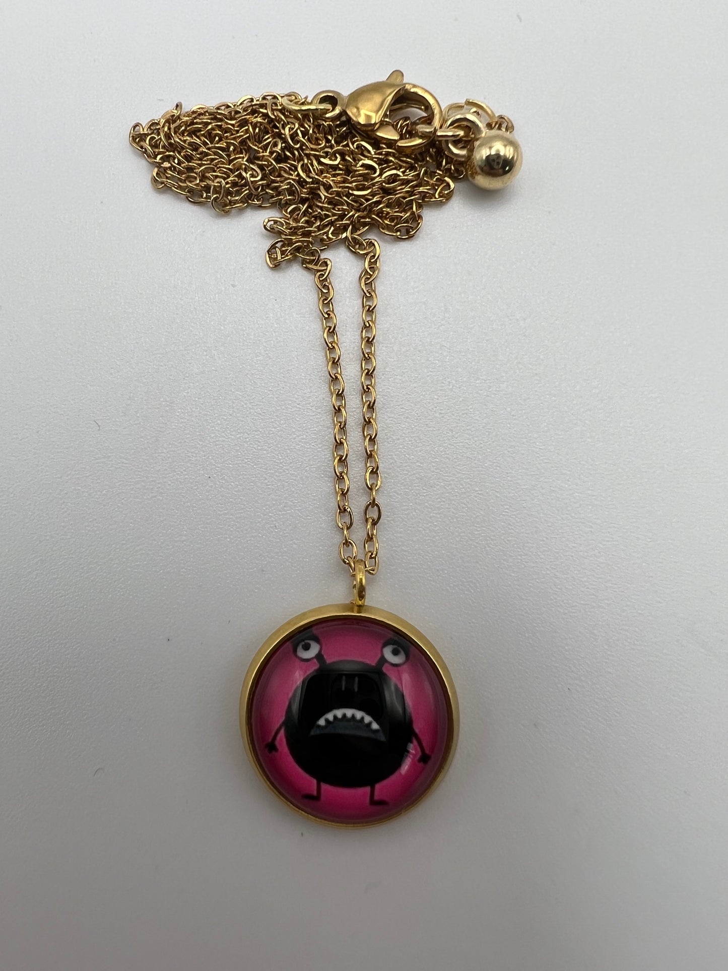 Cutesy Monster Pendant Necklace