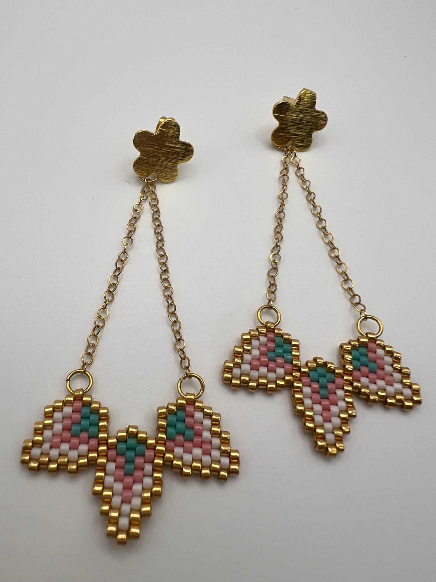 Delicate Flower Beaded Earrings