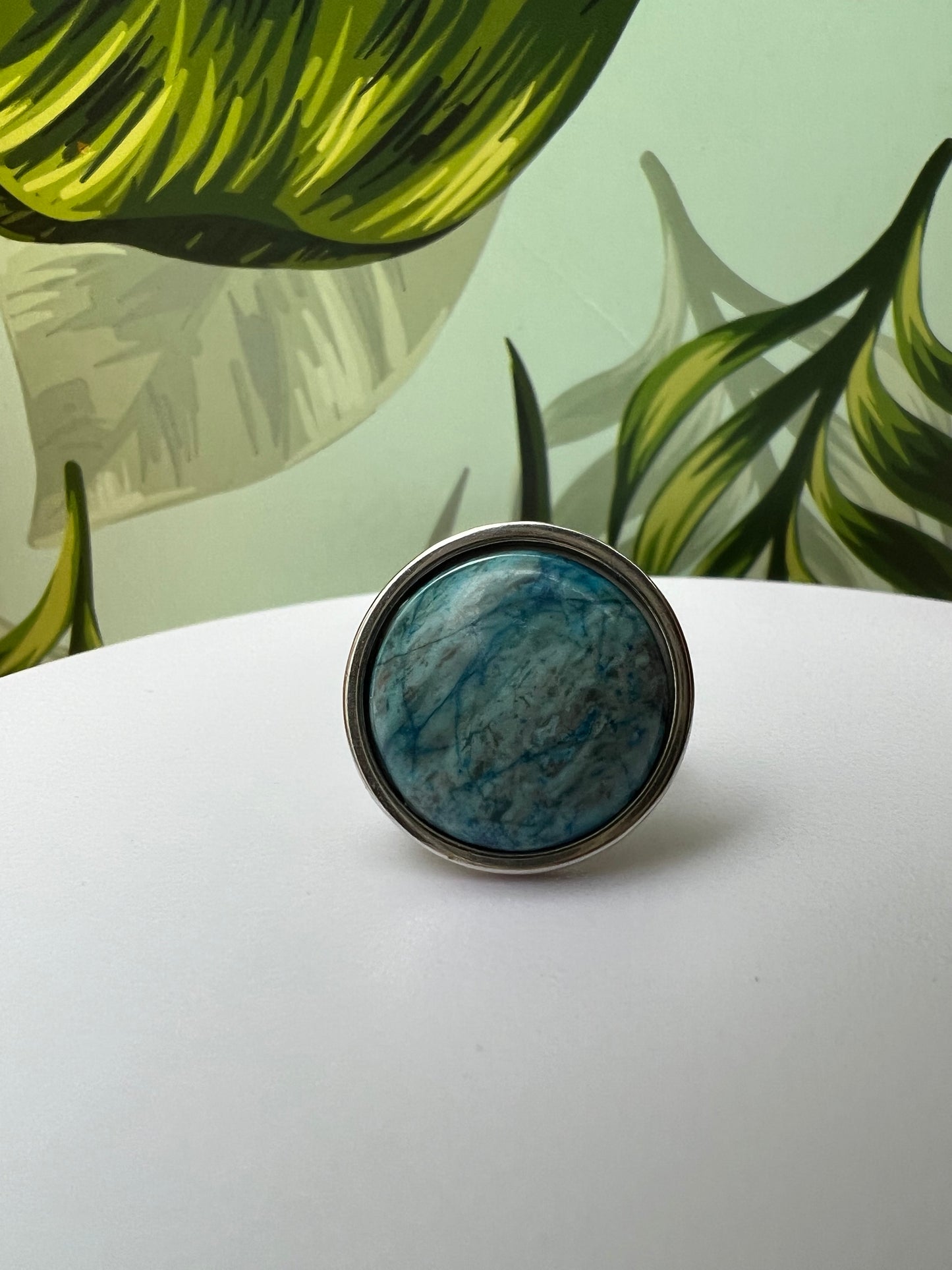 Blue Orchid Stone Statement Rings
