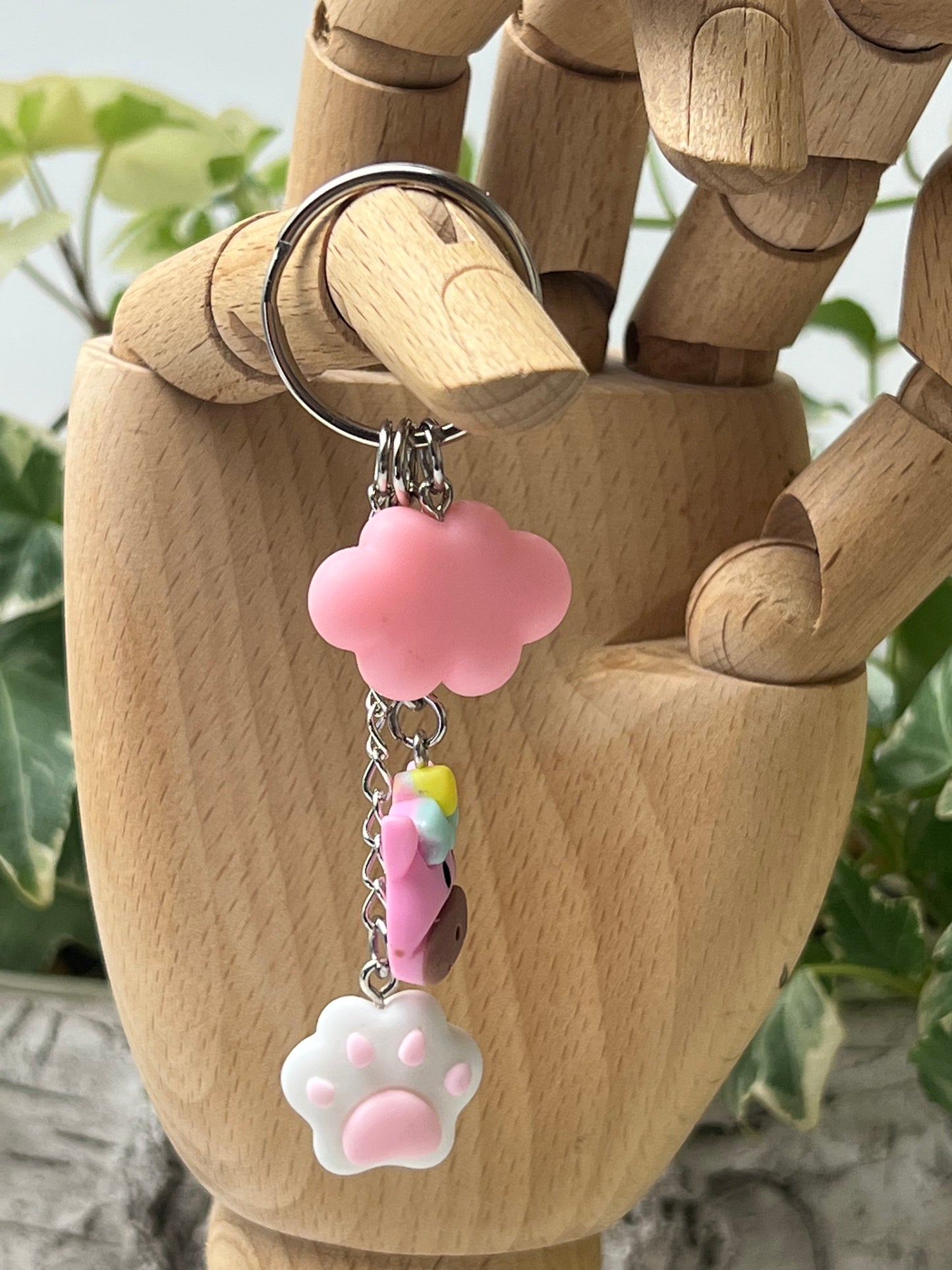 Kawaii Unicorn & Cloud Polymer Clay Keychain