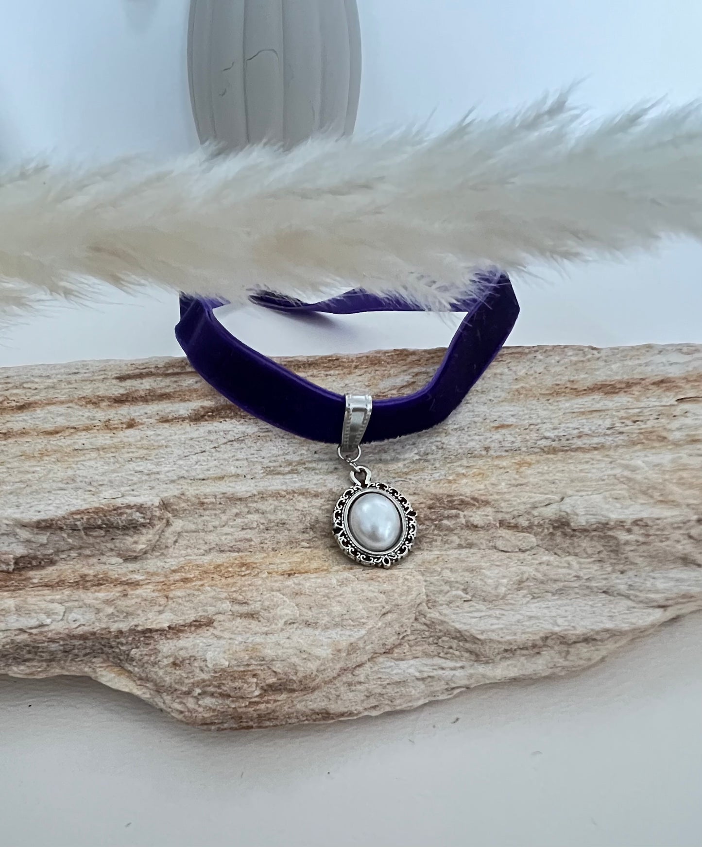 Trendy Velvet Choker with Pendant
