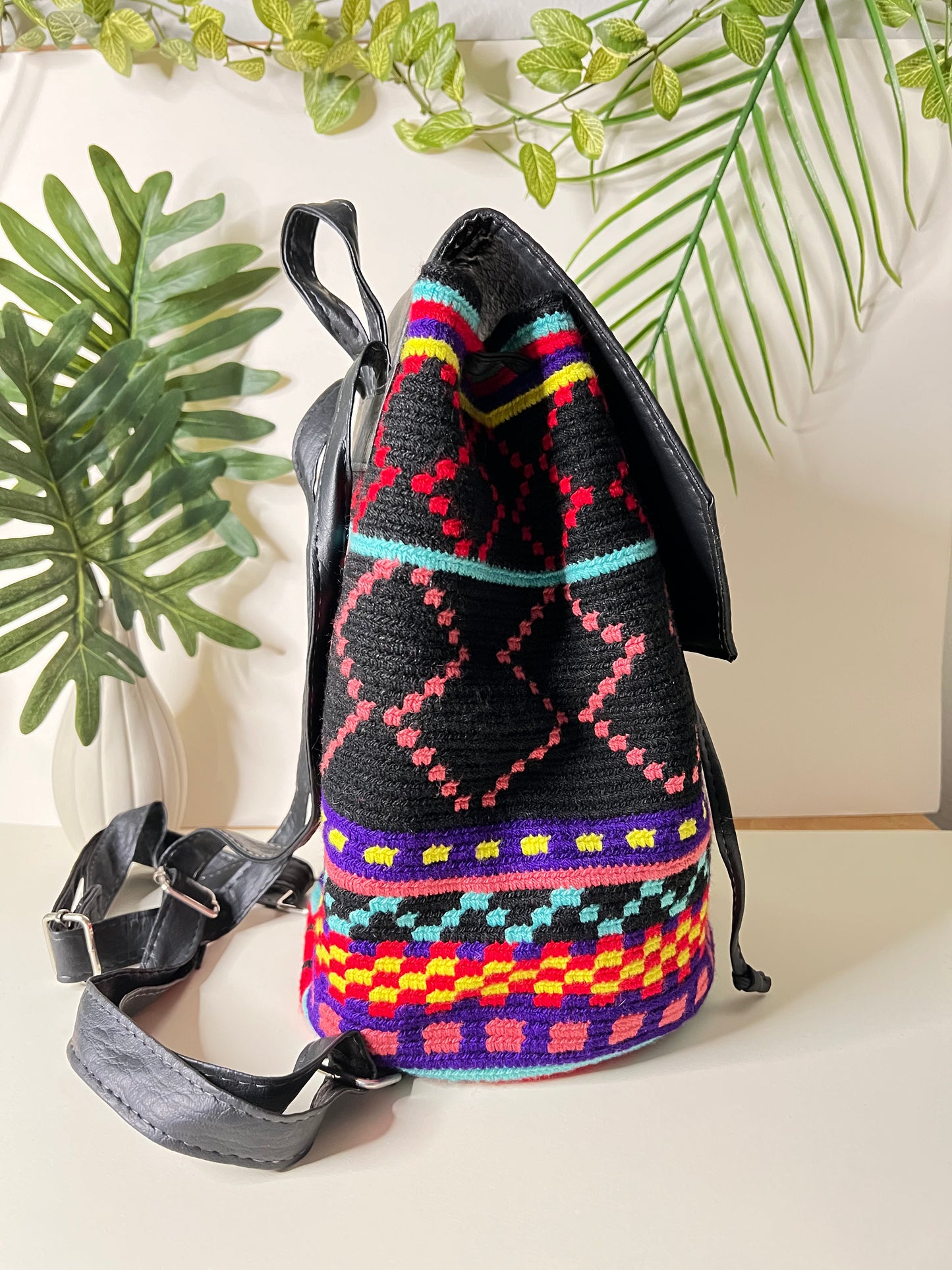 Bohemian Colorful Knitted Backpack