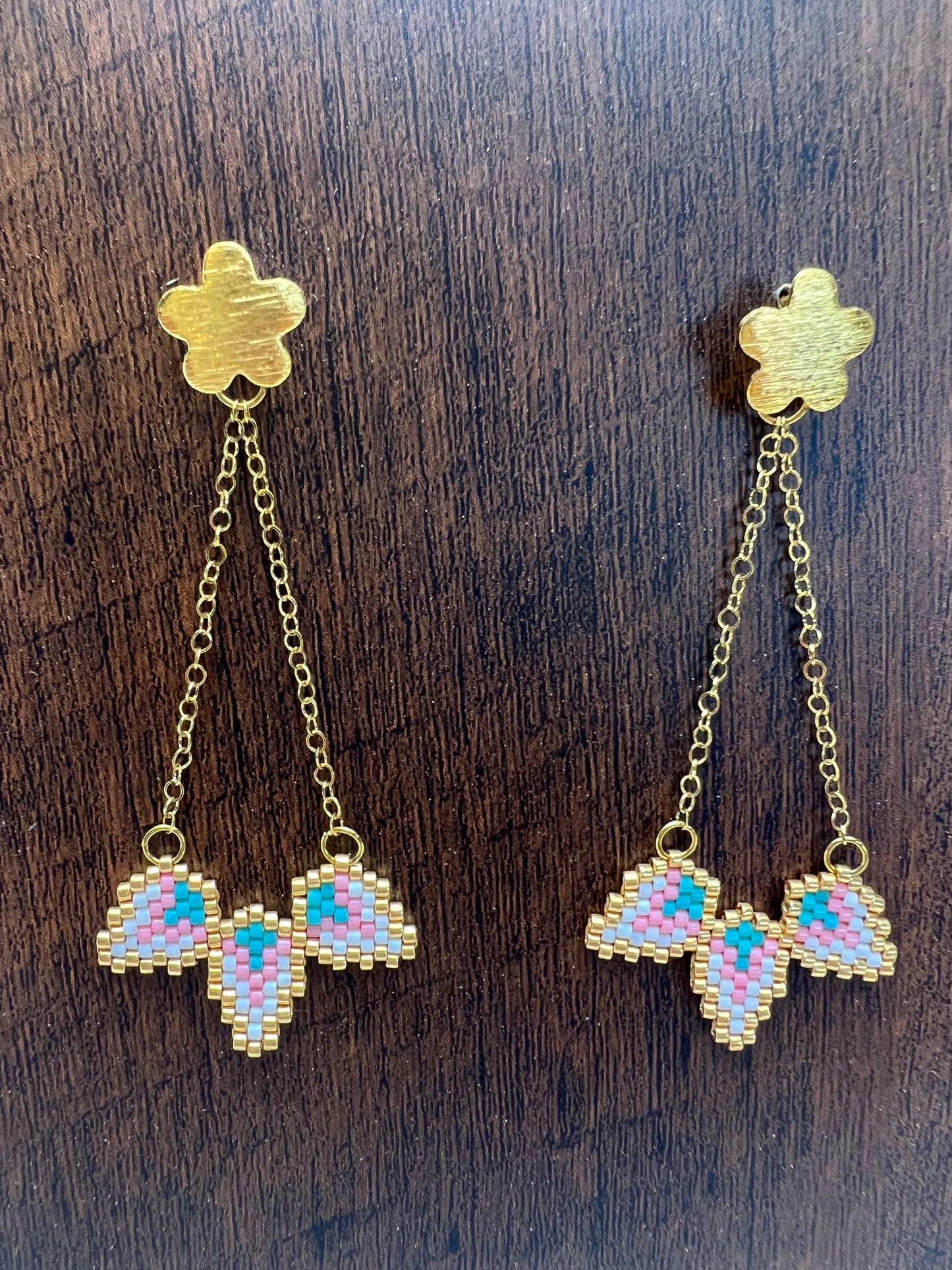 Delicate Flower Beaded Earrings
