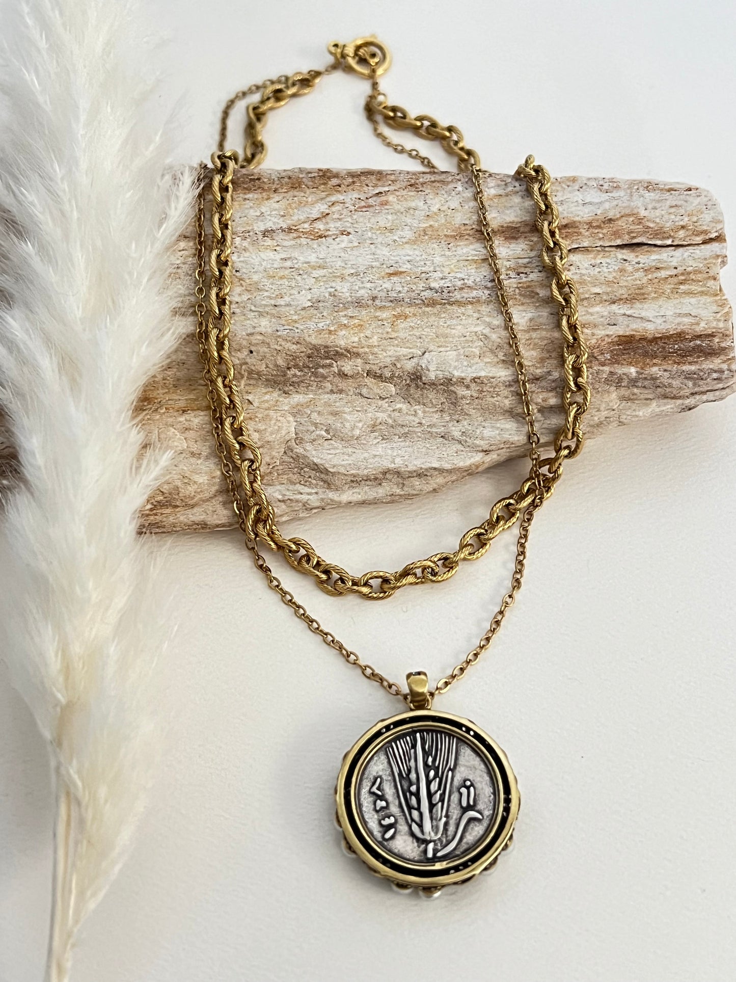 Antique Pearl Medallion Necklace
