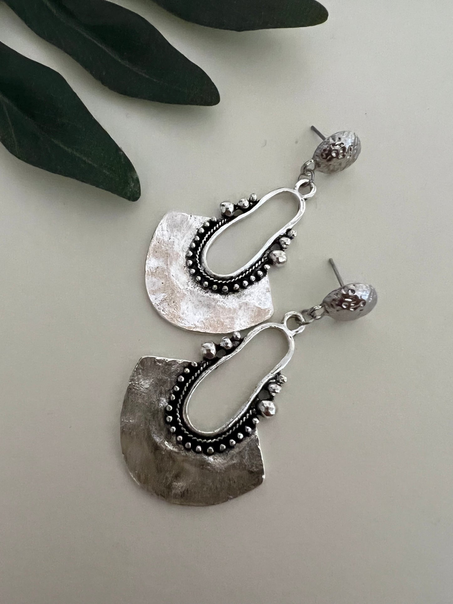 Western Boho Silver Dangle Earrings