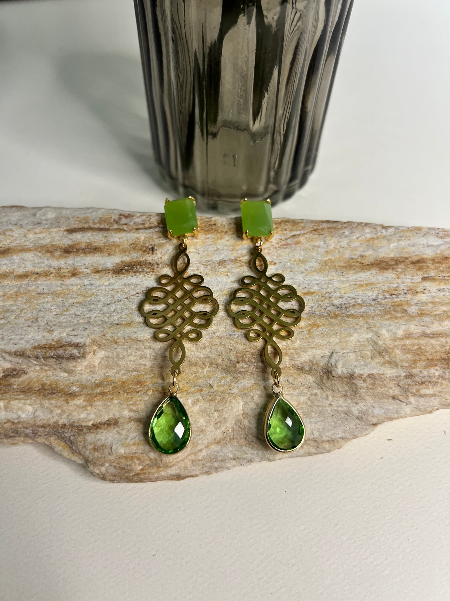 Geometric Minimalist Stone Earrings