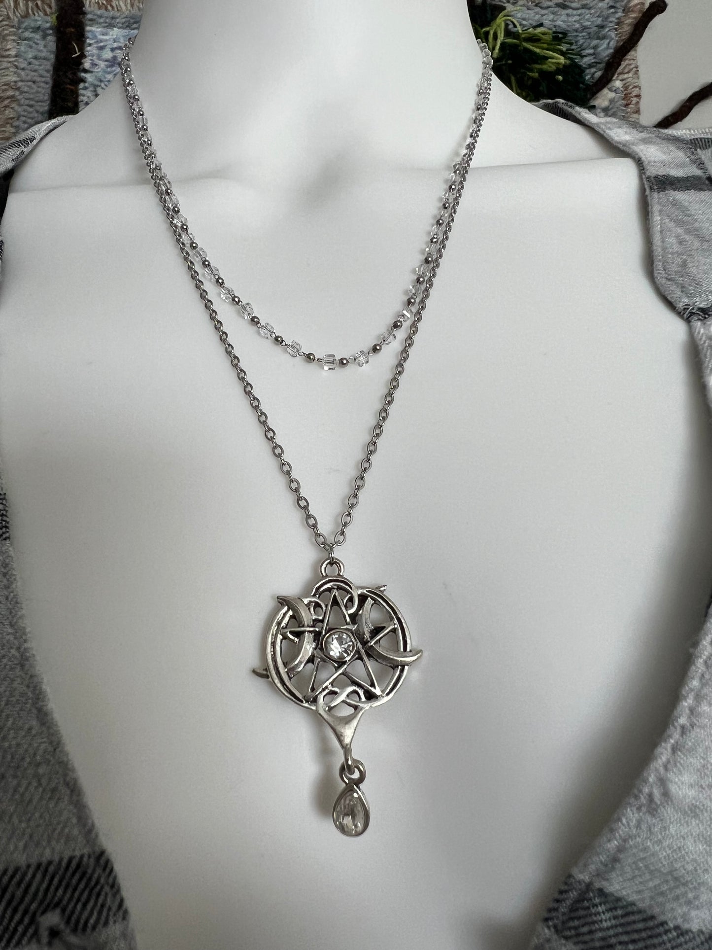 Pentagram & Moons Layered Necklace