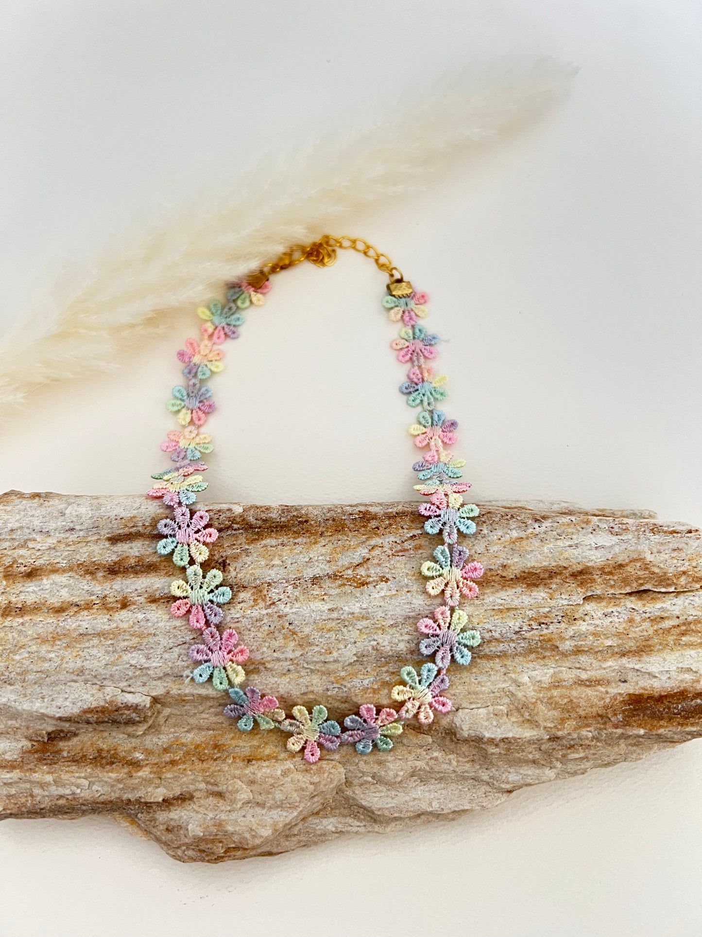 Embroidery Coquette Floral Choker