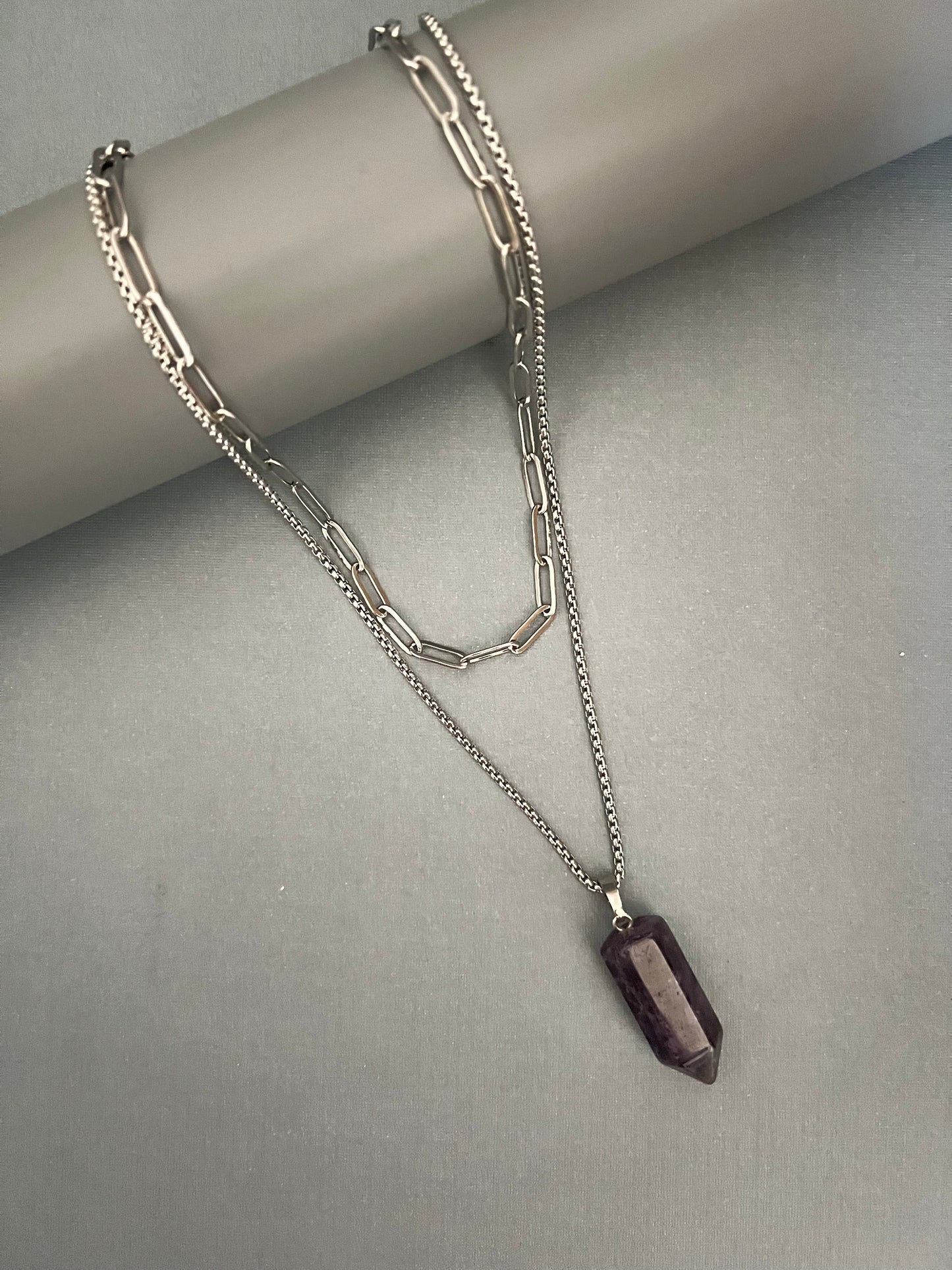 Purple Amethyst Multi-Strain Necklace