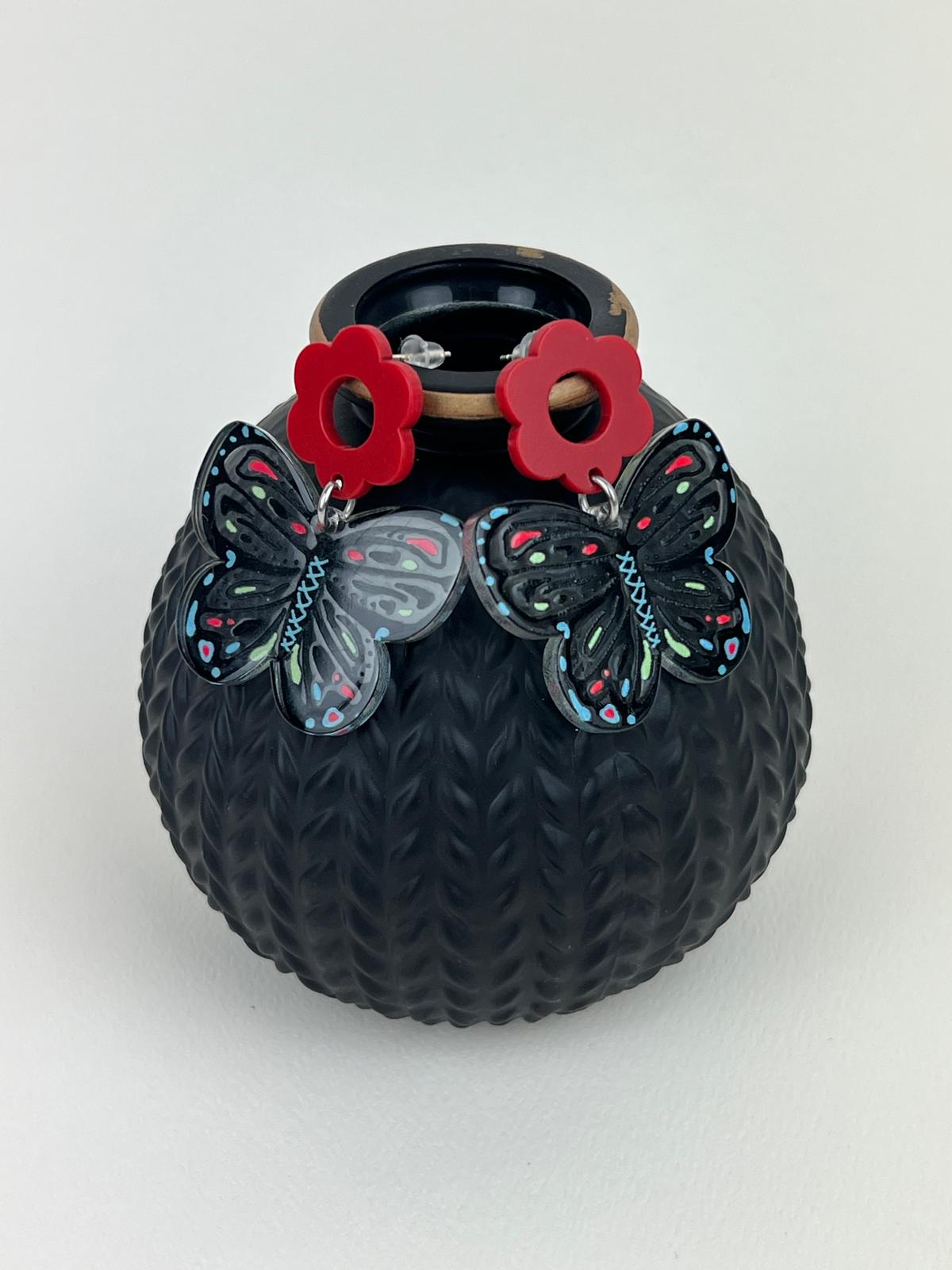 Eye Catching Clear Butterfly Earrings