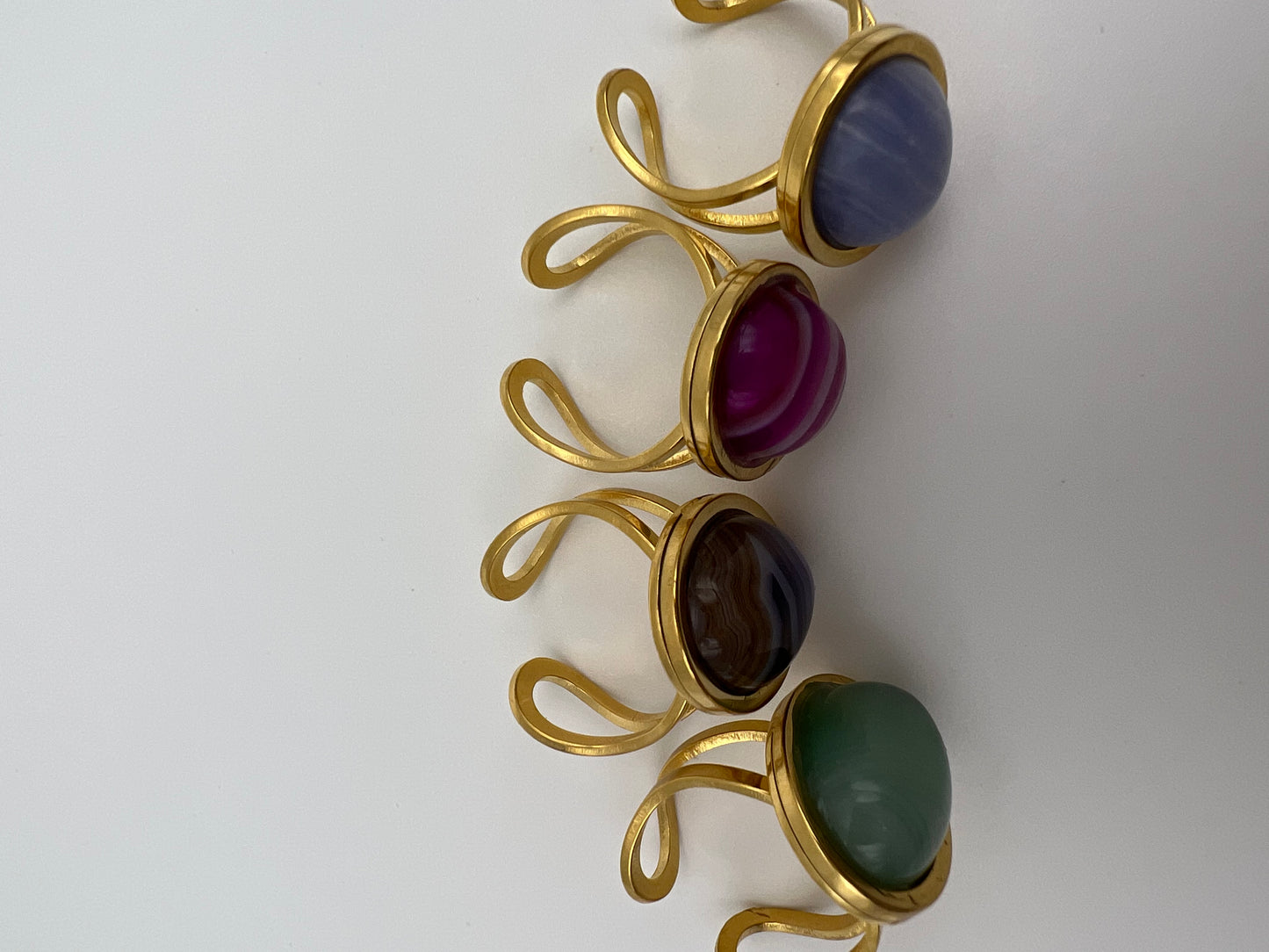 Agate Oval Statement Rings