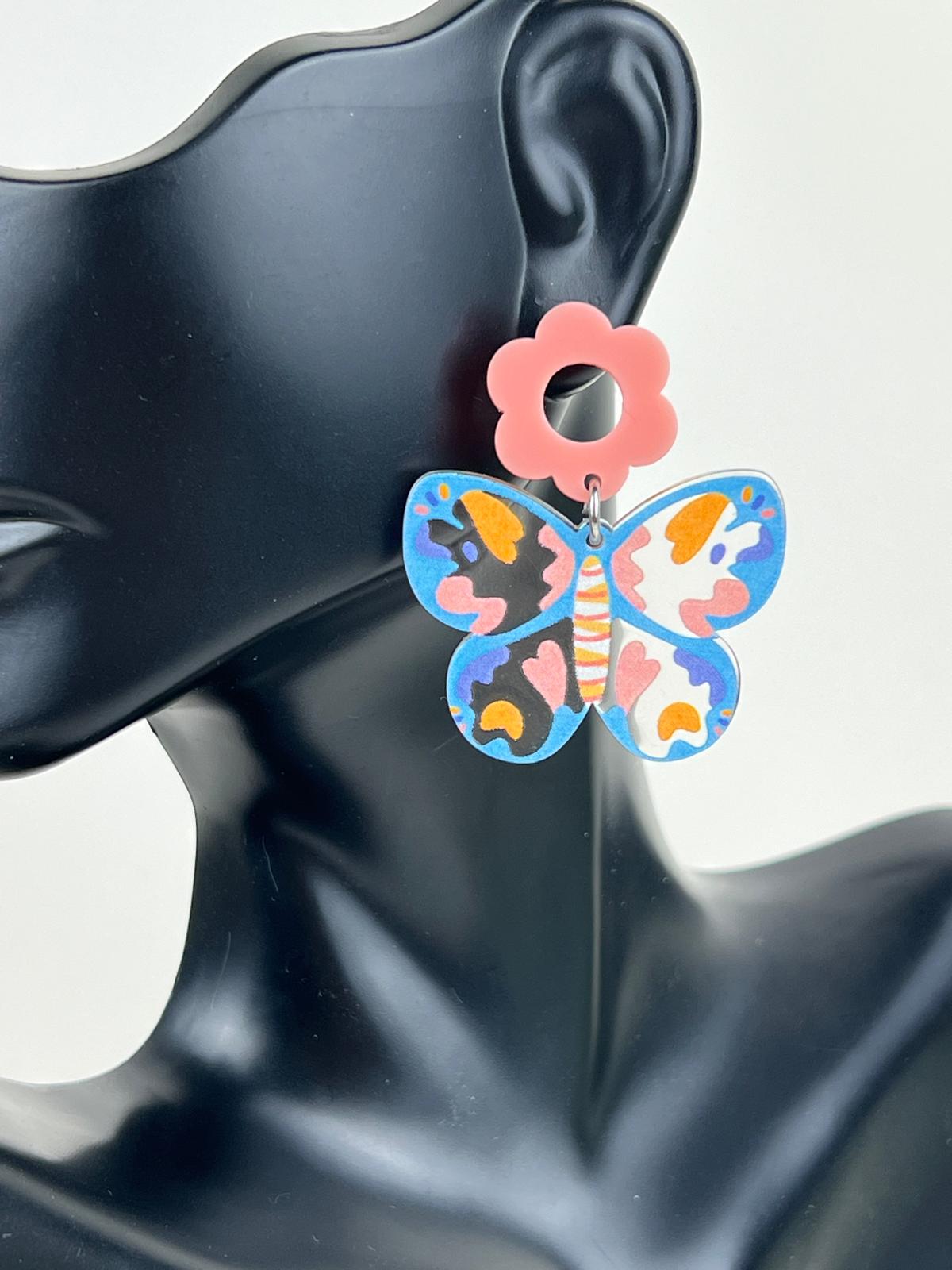Eye Catching Clear Butterfly Earrings