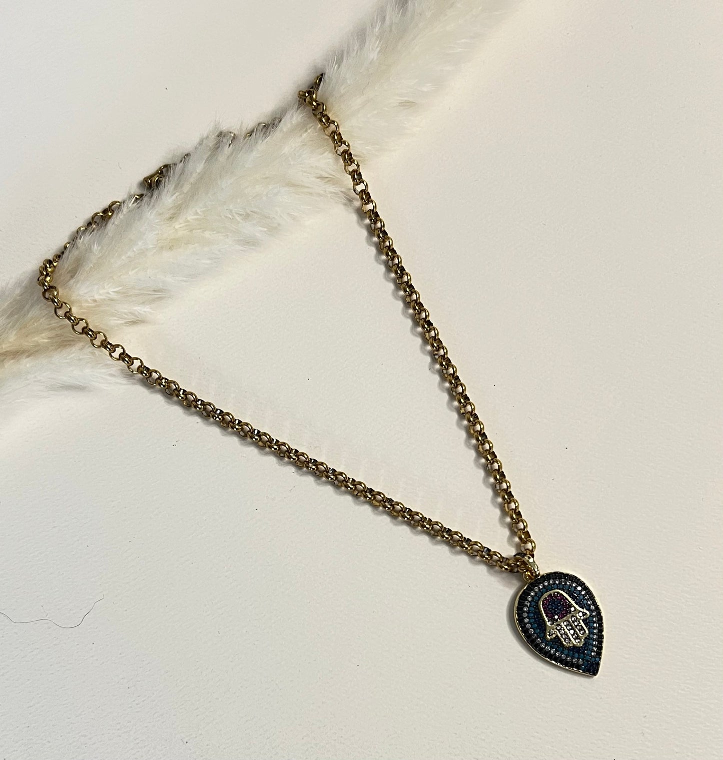 Hamsa Hand Statement Necklace