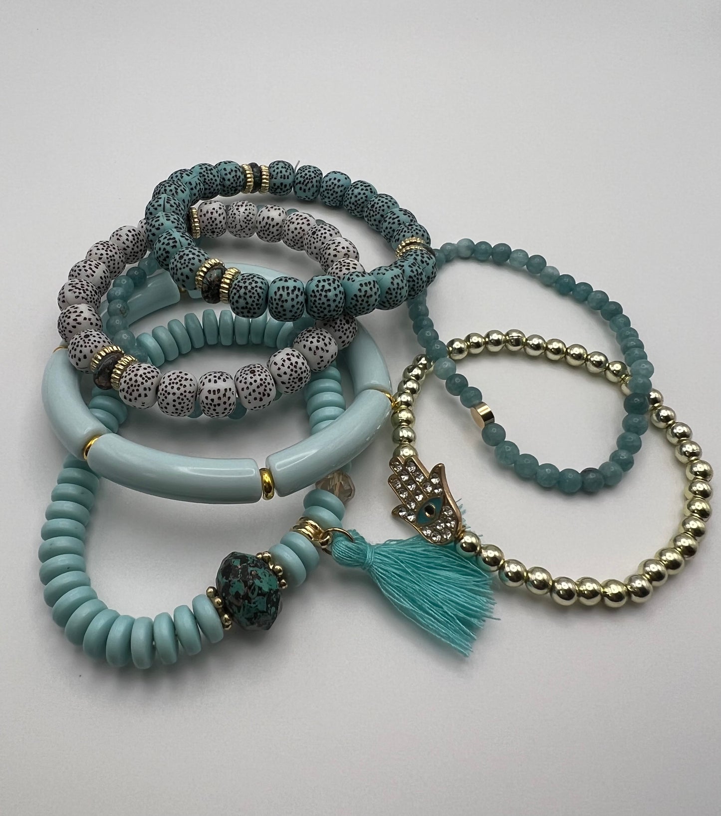 Trendy Stackable Bead Bracelet Set