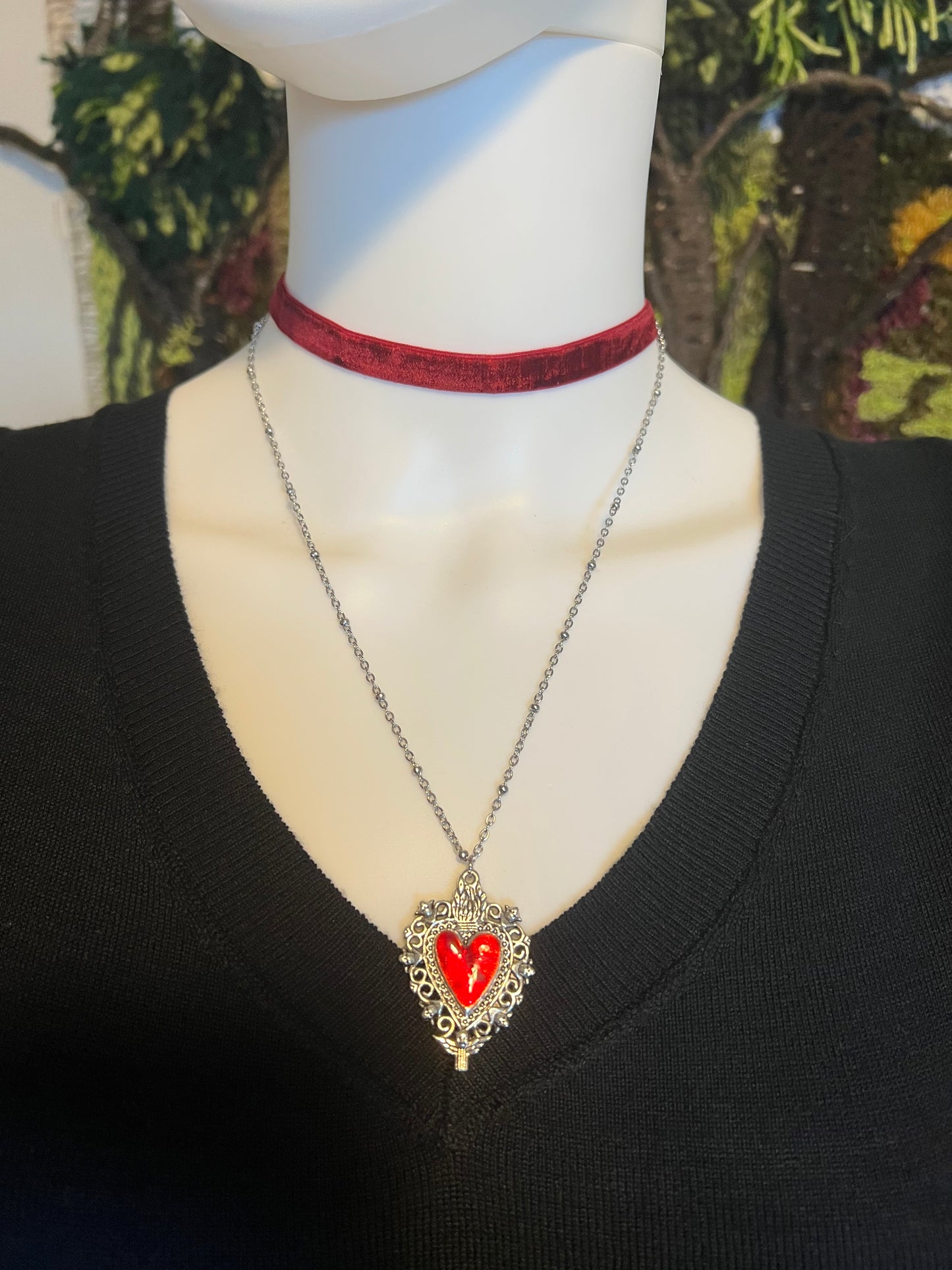 Gothic Heart Necklace Set