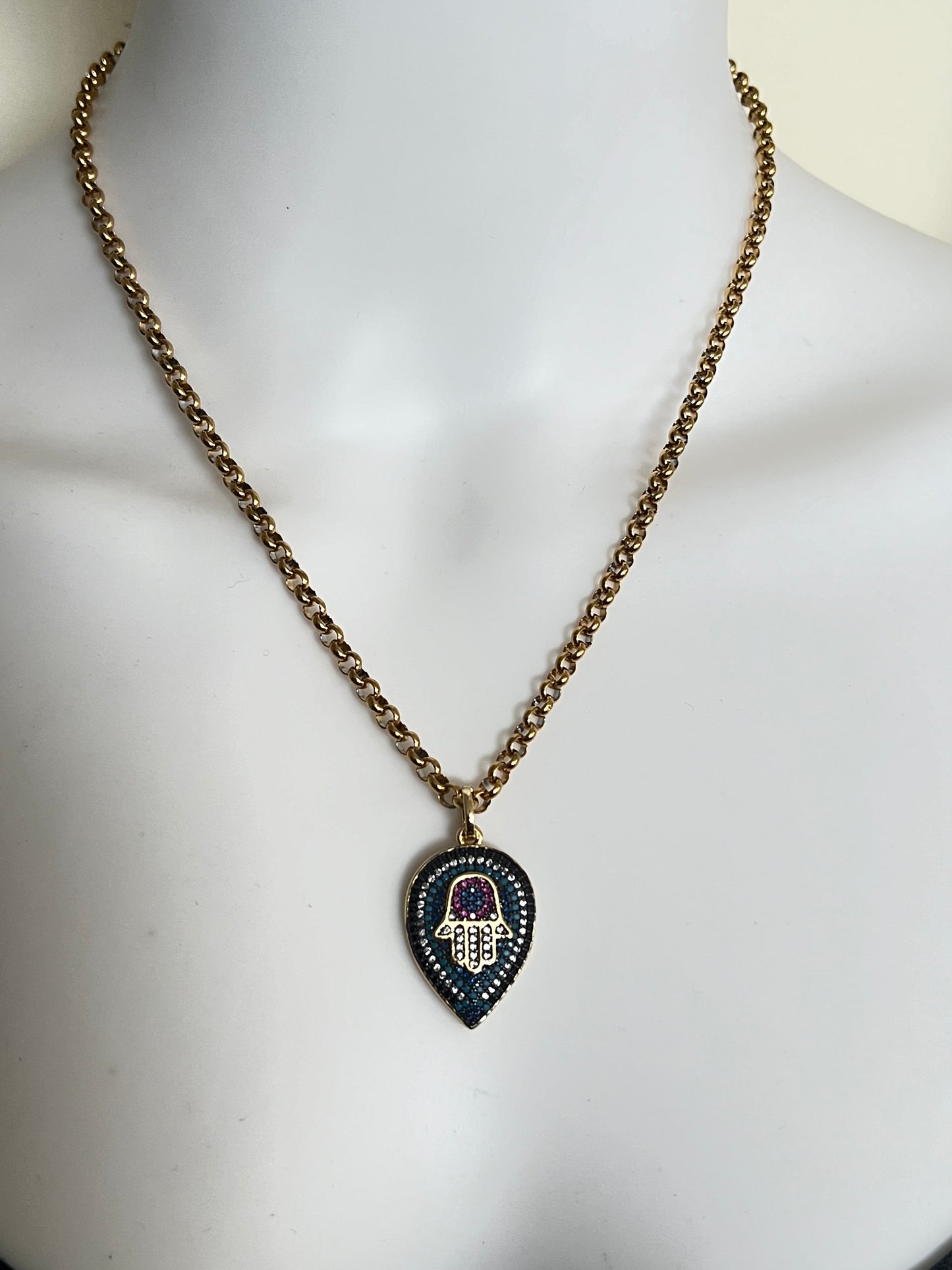 Hamsa Hand Statement Necklace
