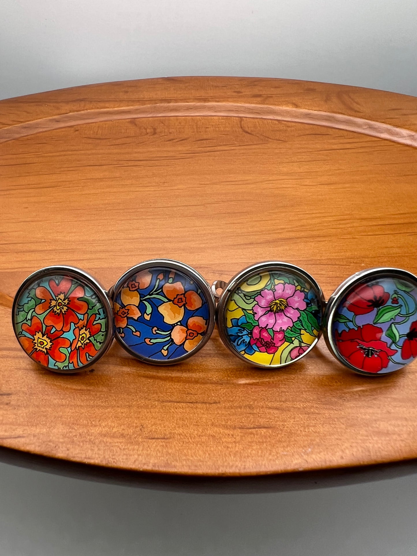 Oversized Elegant Floral Statement Rings