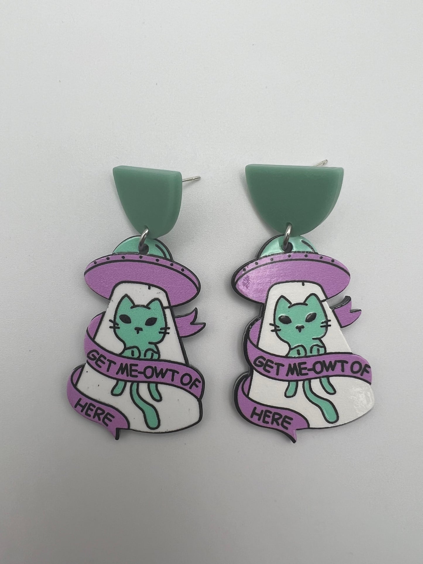 Cat & Aliens Dangle Earrings