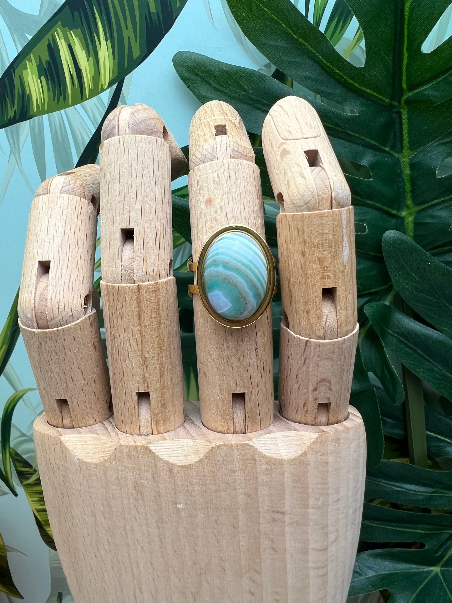 Agate Oval Statement Rings