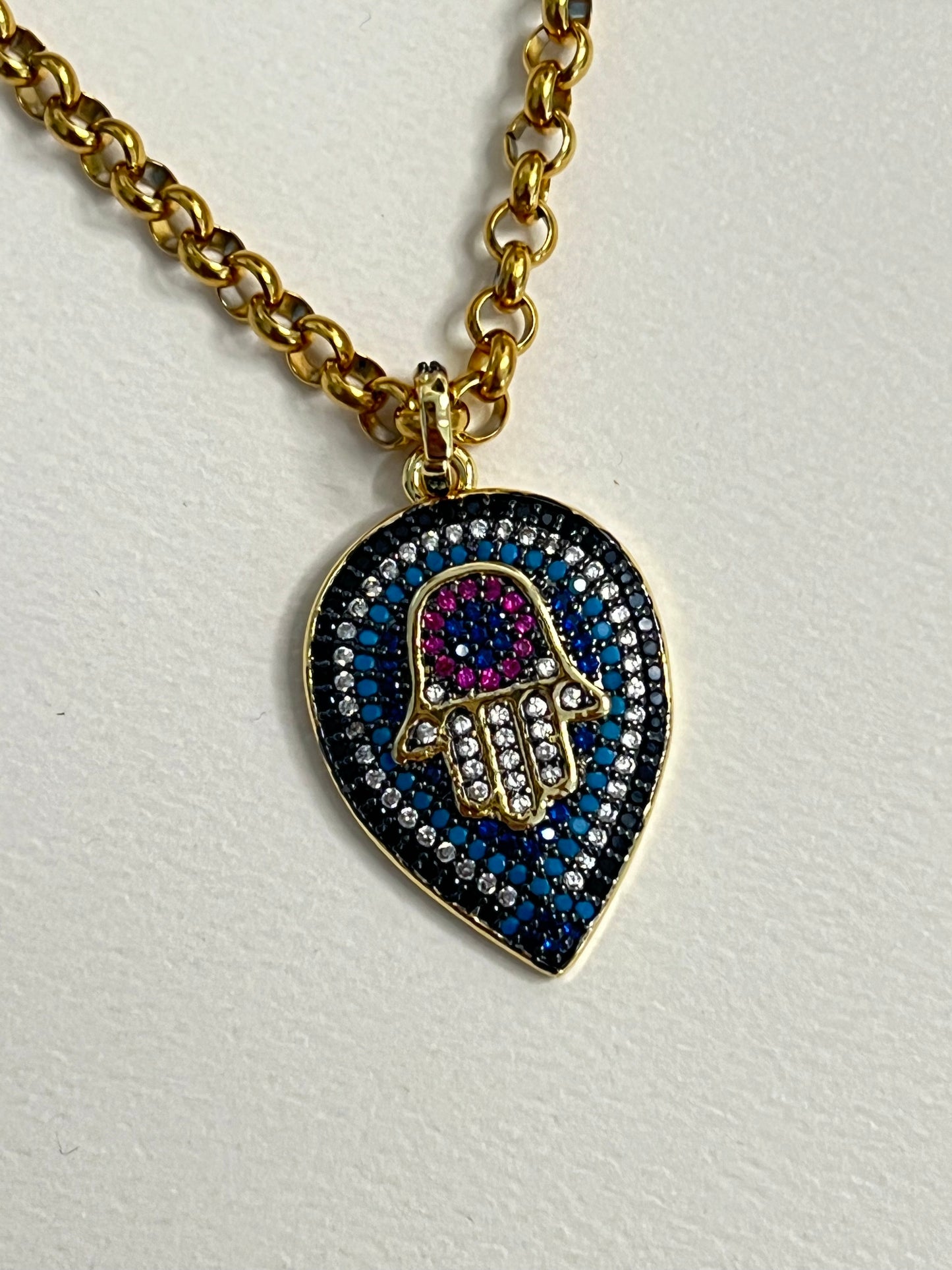 Hamsa Hand Statement Necklace