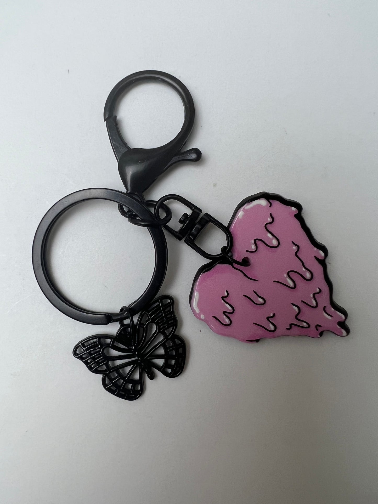 Pastel Goth Melted Heart Keychain
