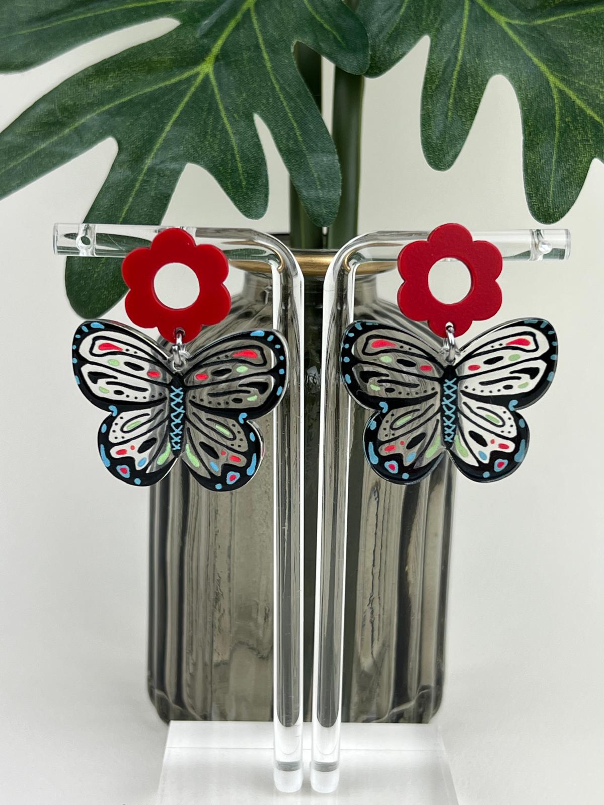 Eye Catching Clear Butterfly Earrings