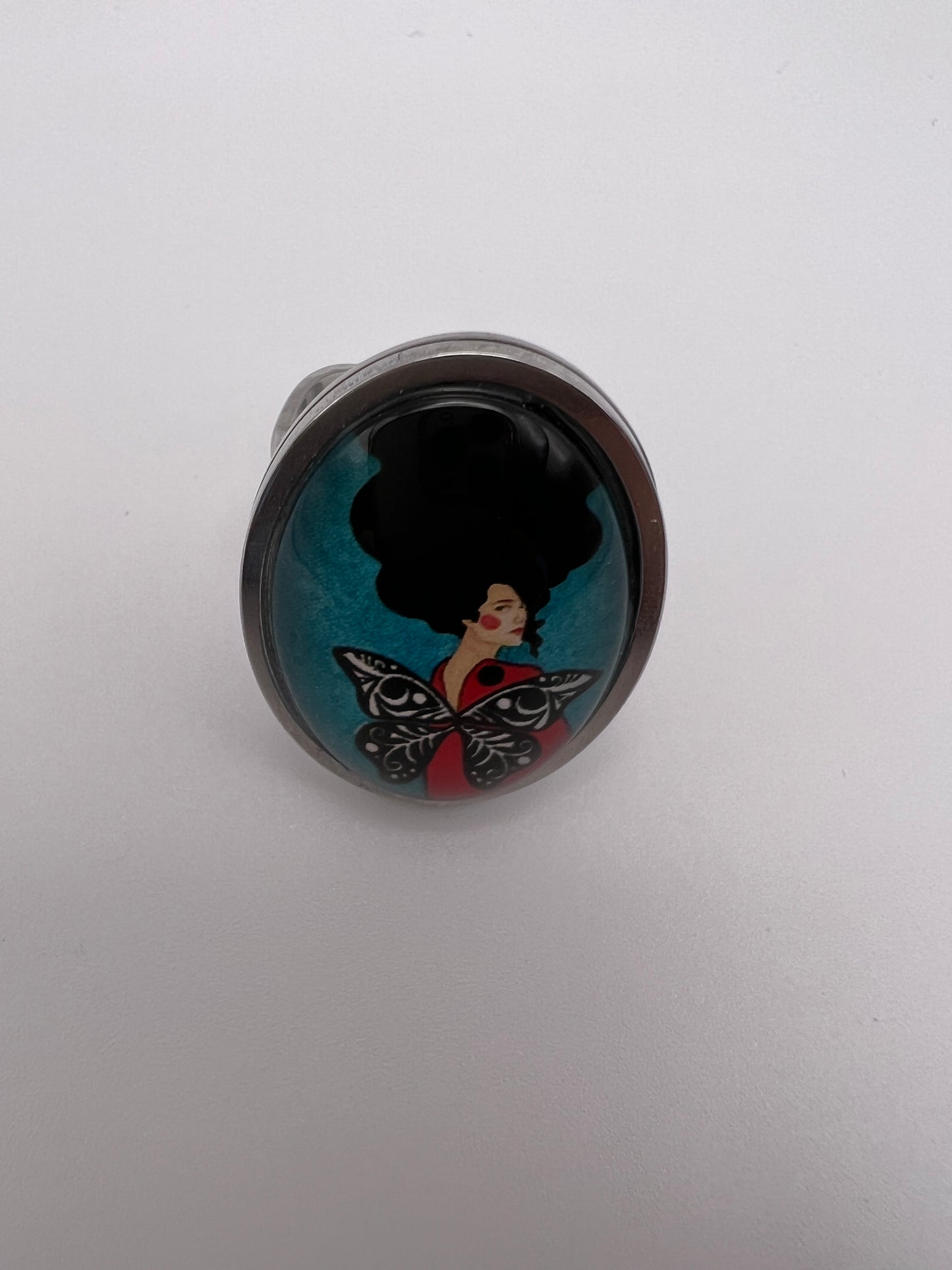 Winged Woman Oval Ring