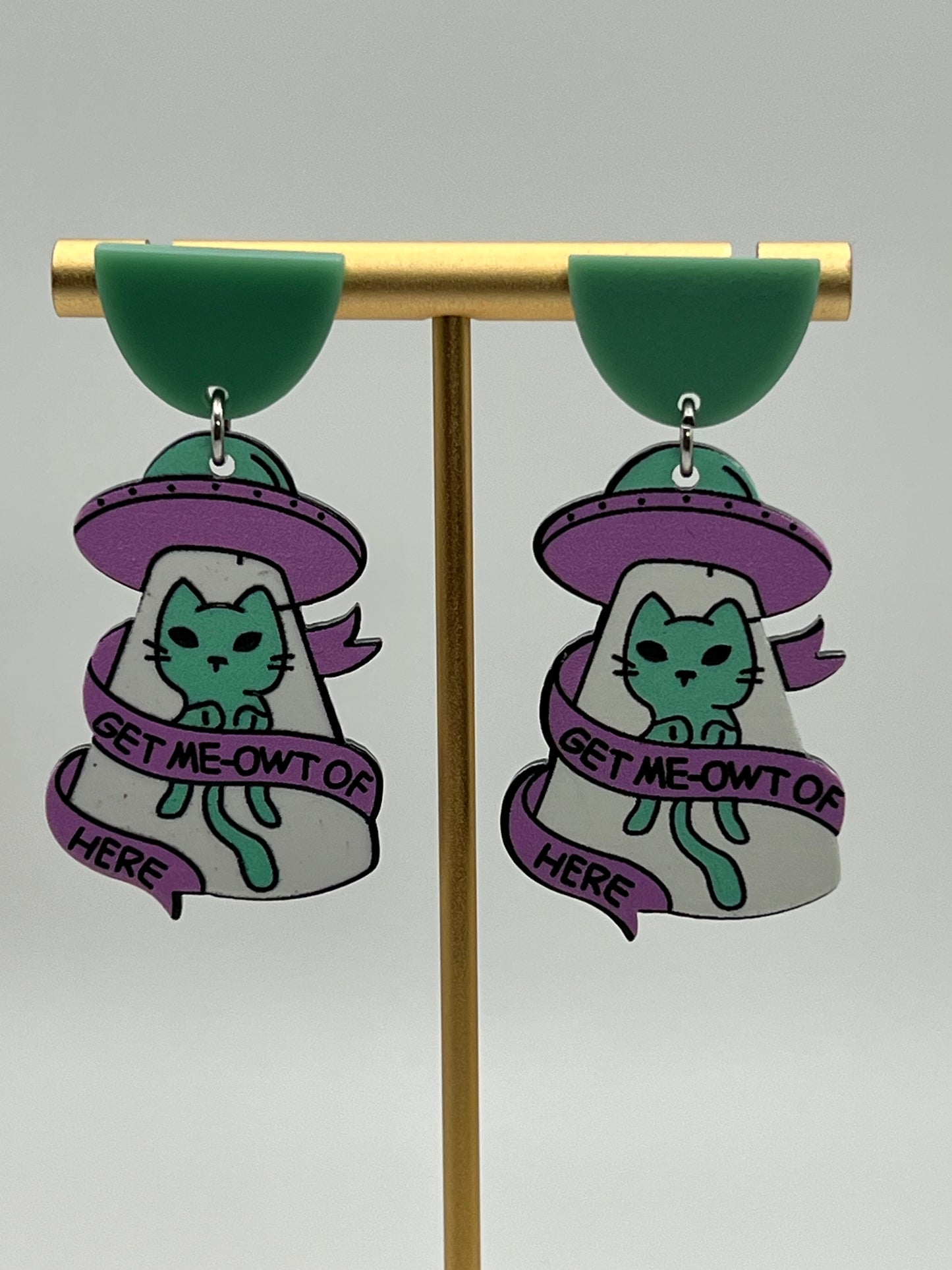Cat & Aliens Dangle Earrings