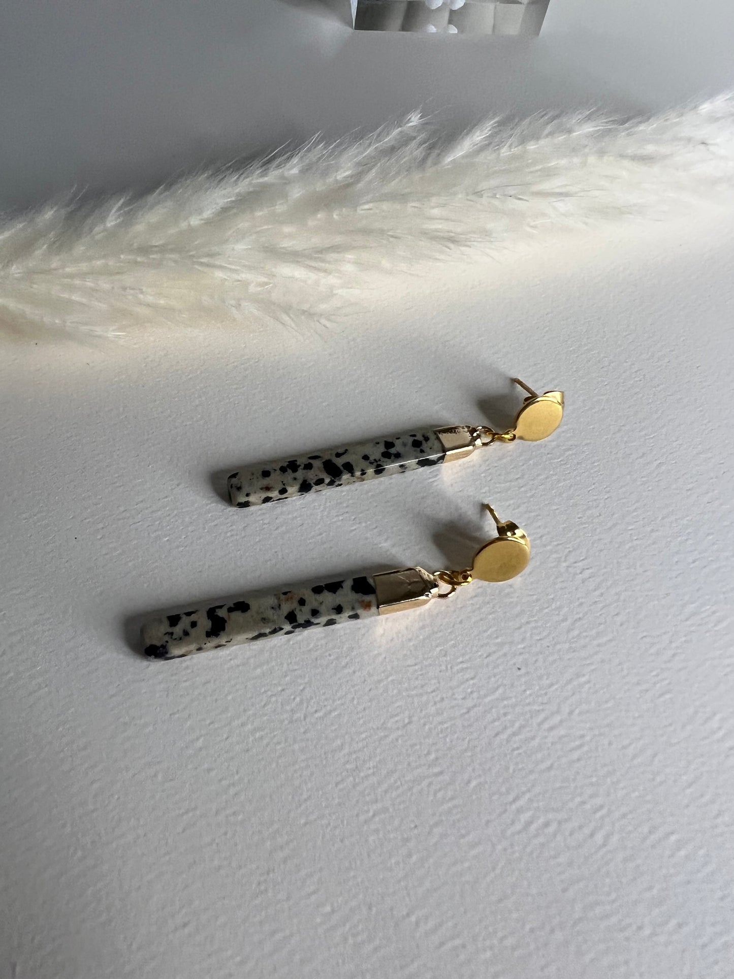 Dalmatian Jasper Stone Earrings