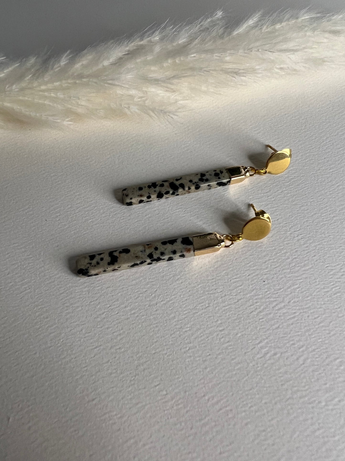 Dalmatian Jasper Stone Earrings
