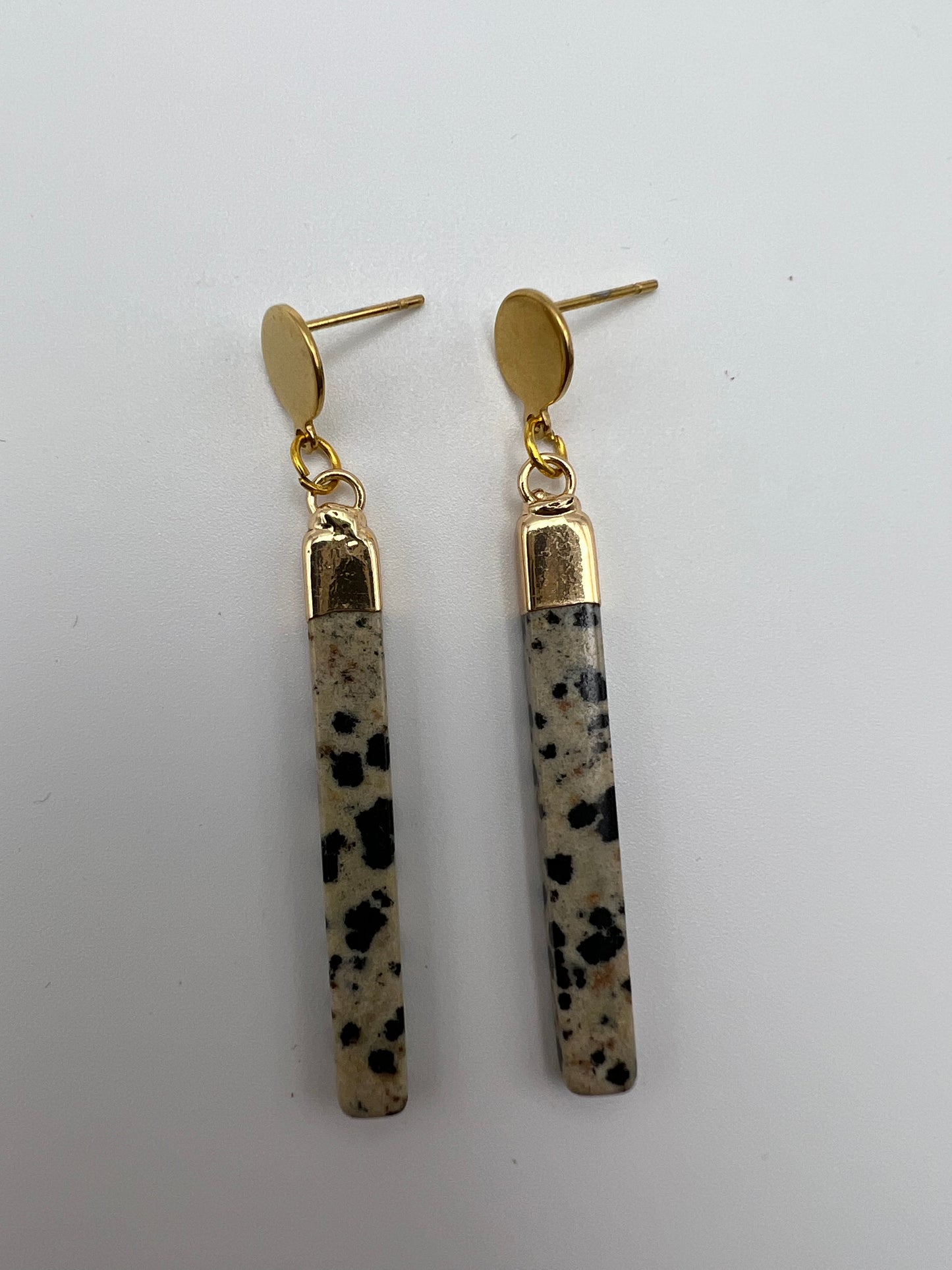 Dalmatian Jasper Stone Earrings