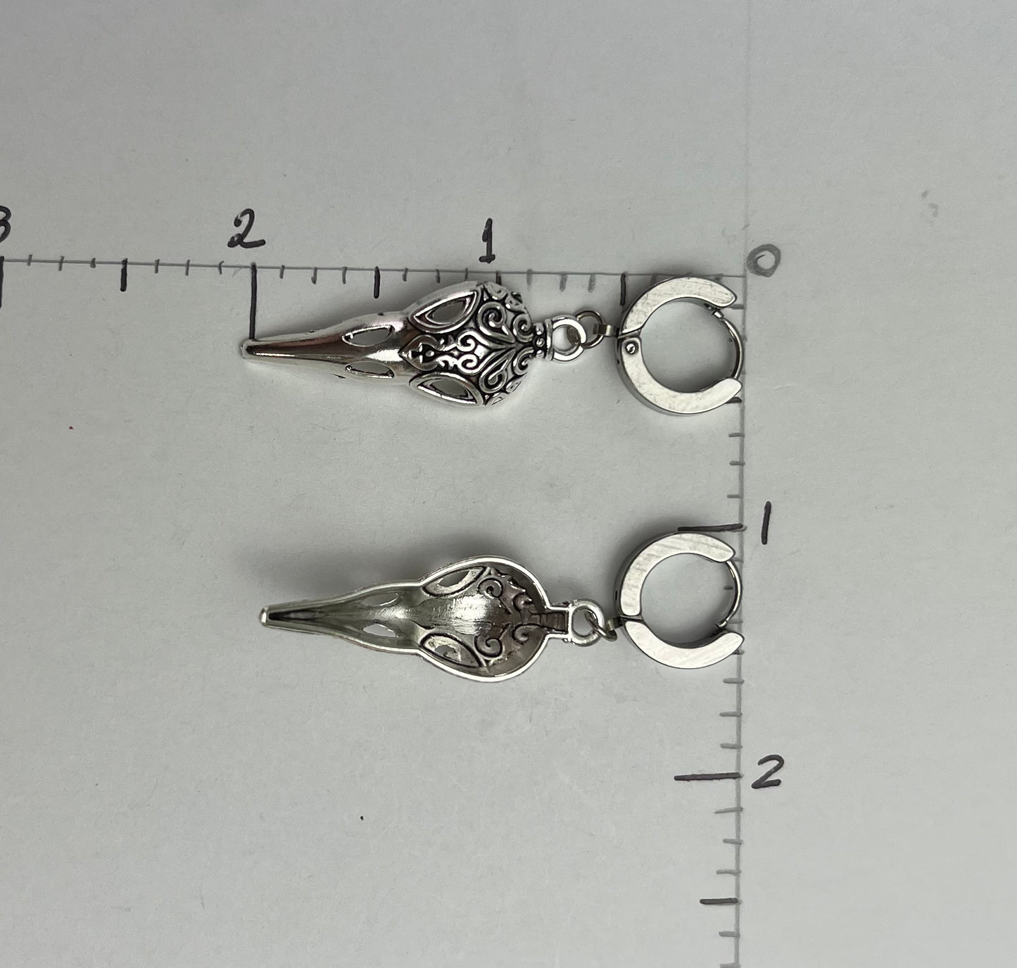 Silver Edgy Charms Dainty Hoops