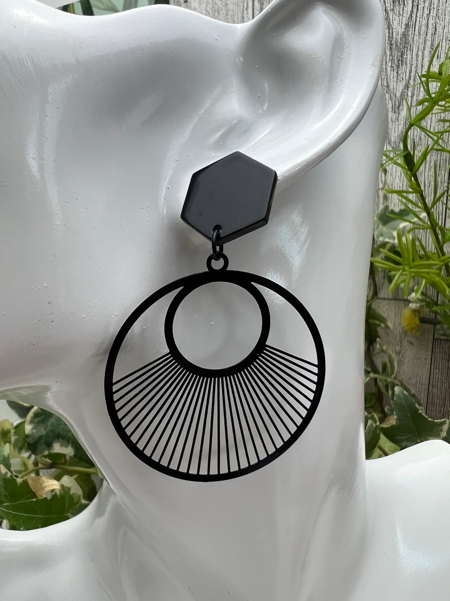 Art Deco Geometric Dangle Earrings