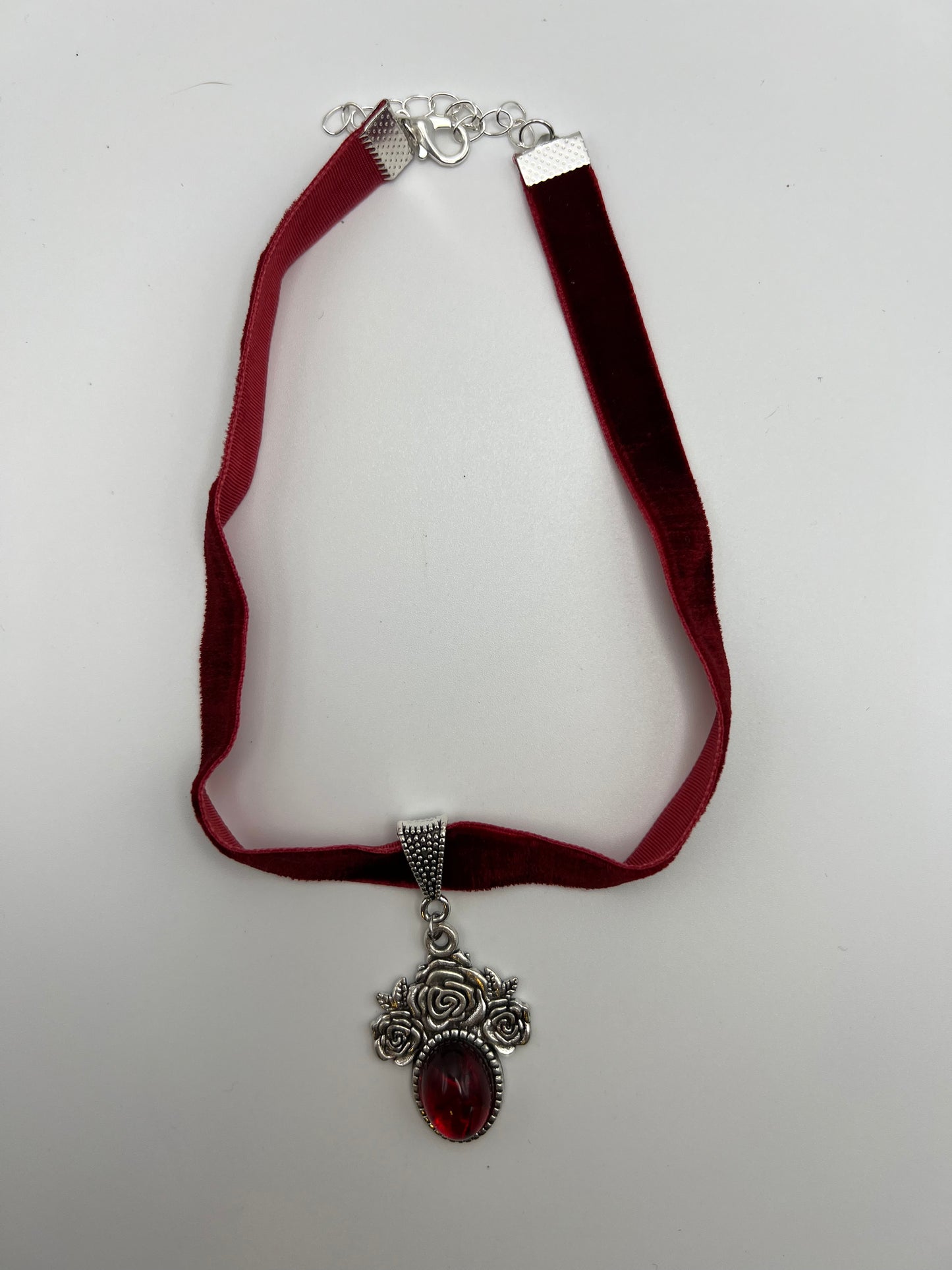 Romantic Goth Floral Velvet Choker