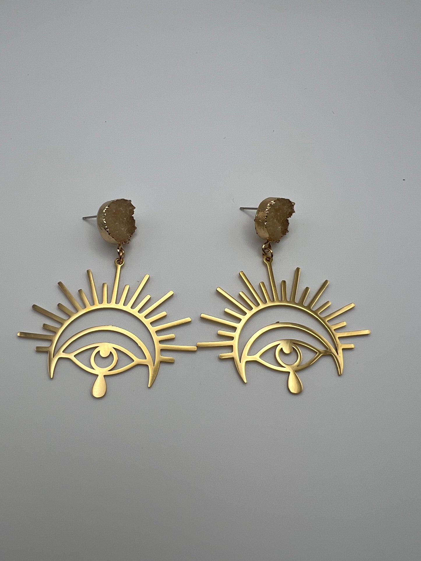 All Seeing Eye & Moon Statement Earrings