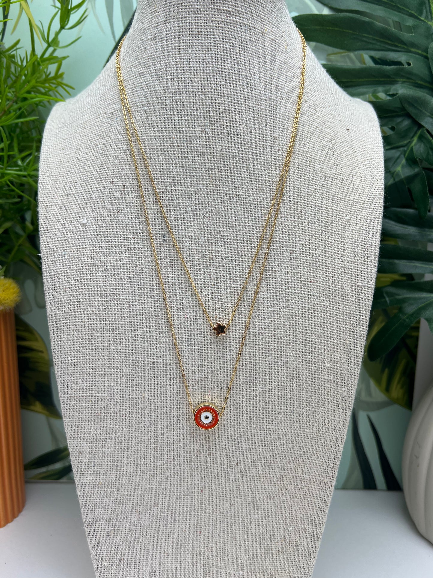 Pop-of-Color Evil Eye Necklace