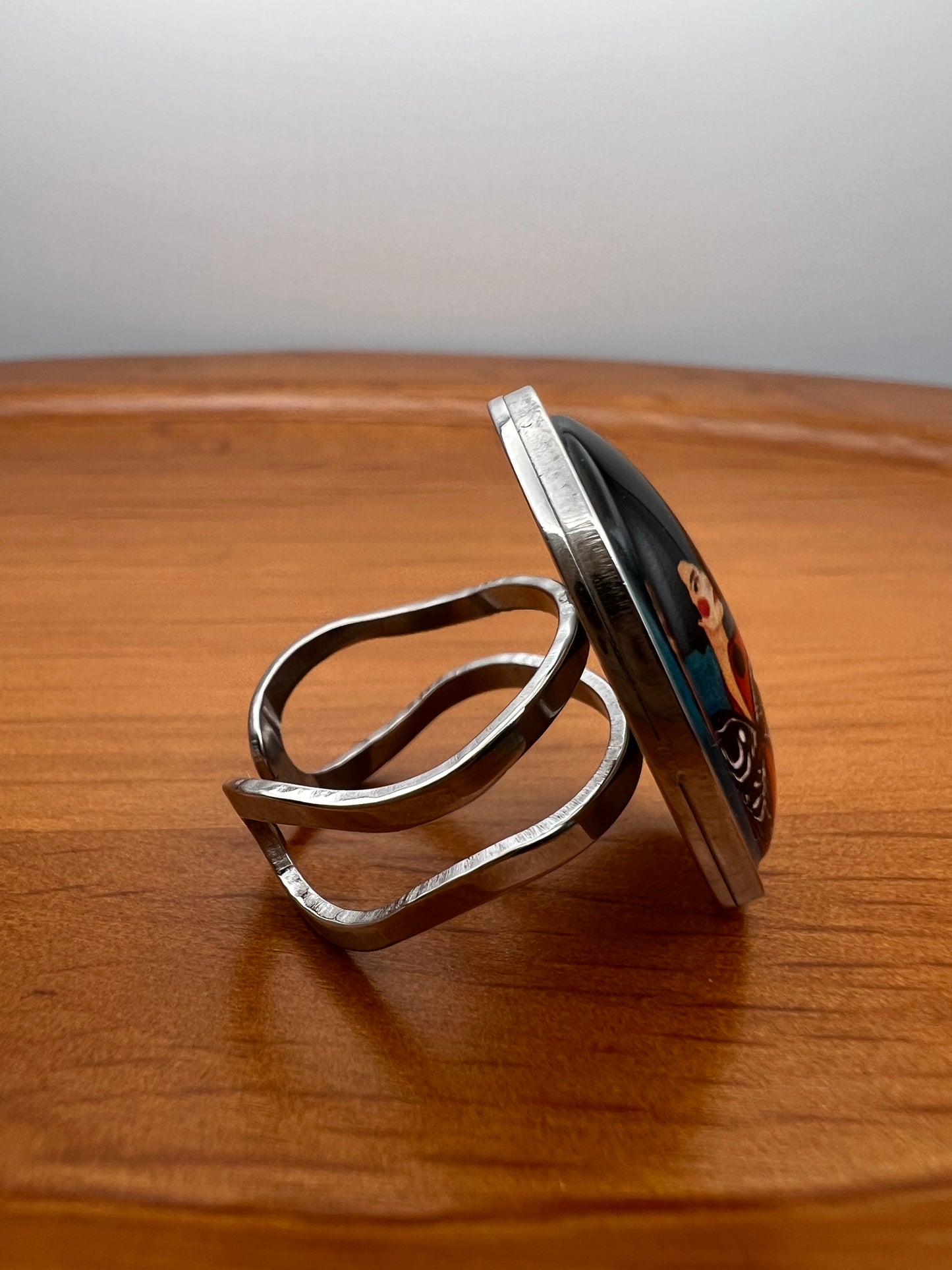 Winged Woman Oval Ring