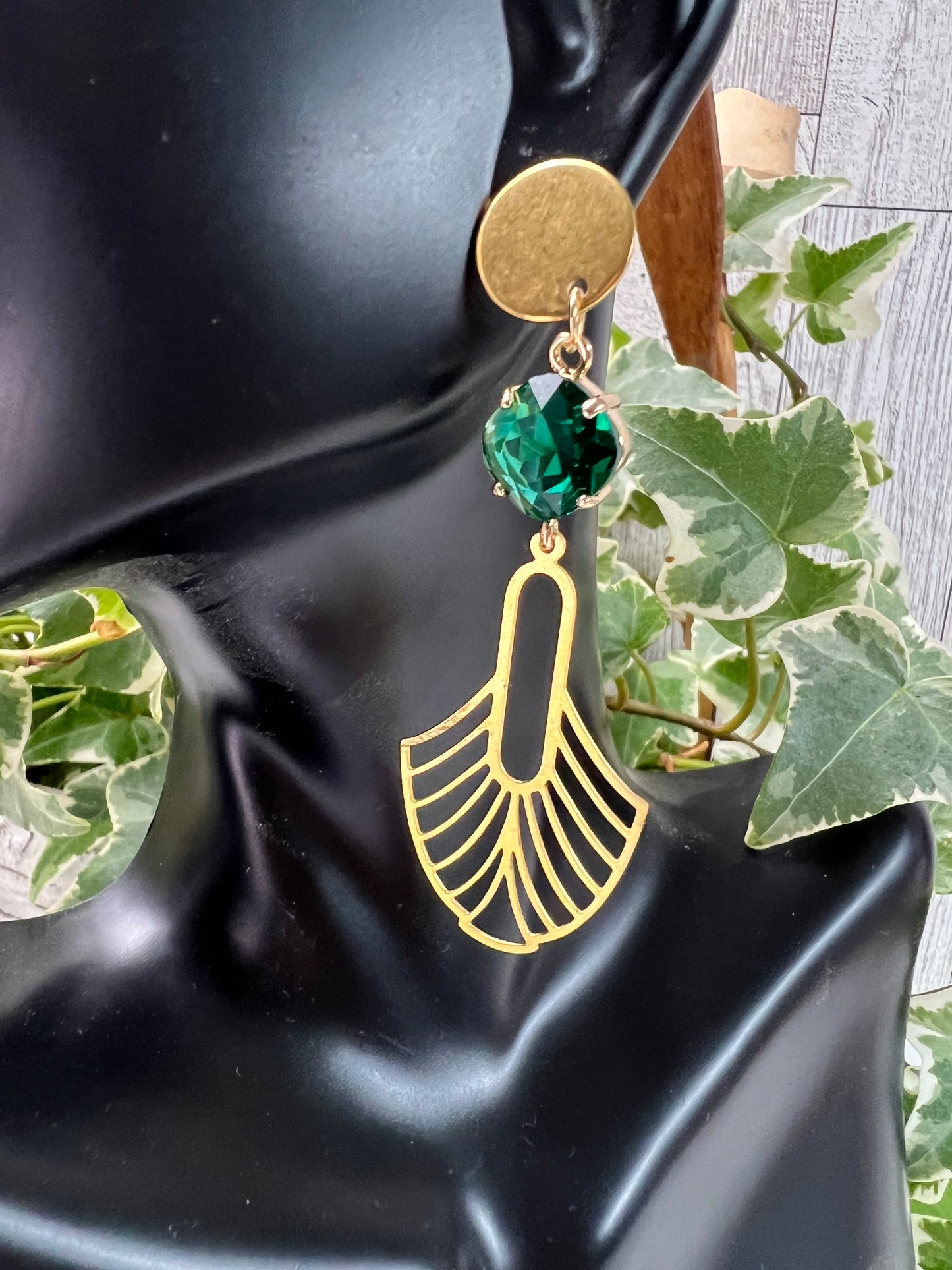 Art-Deco Elegant Brass Earrings