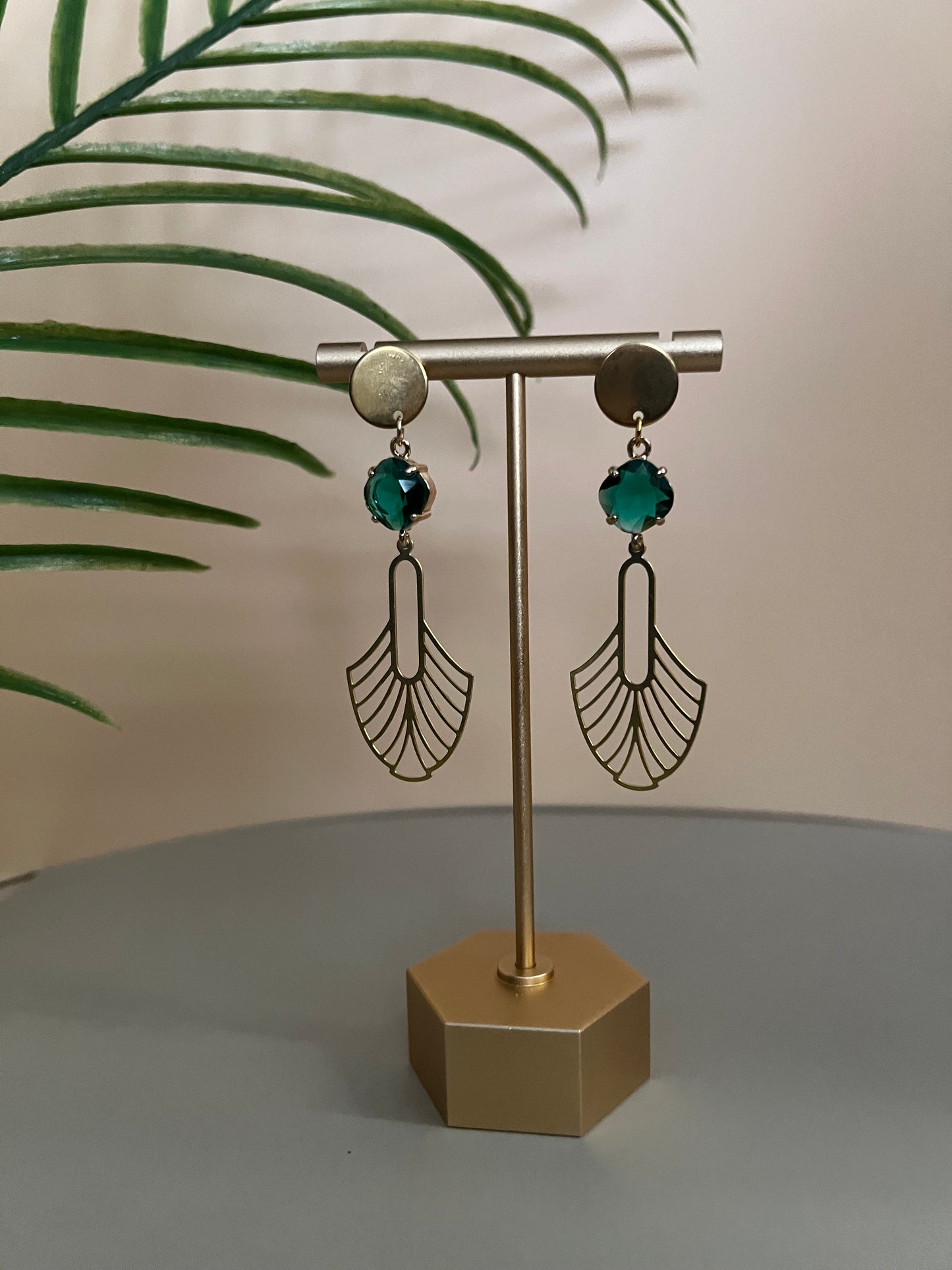 Art-Deco Elegant Brass Earrings