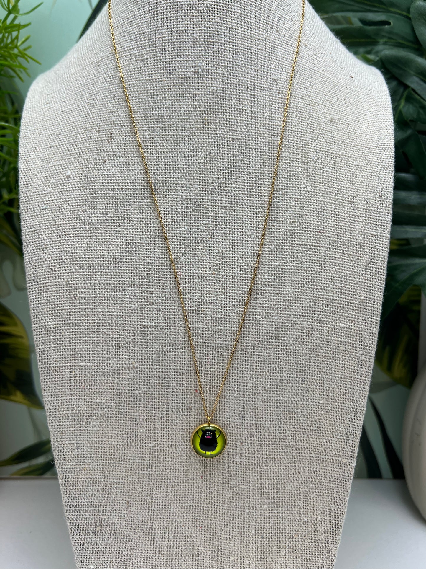 Cutesy Monster Pendant Necklace