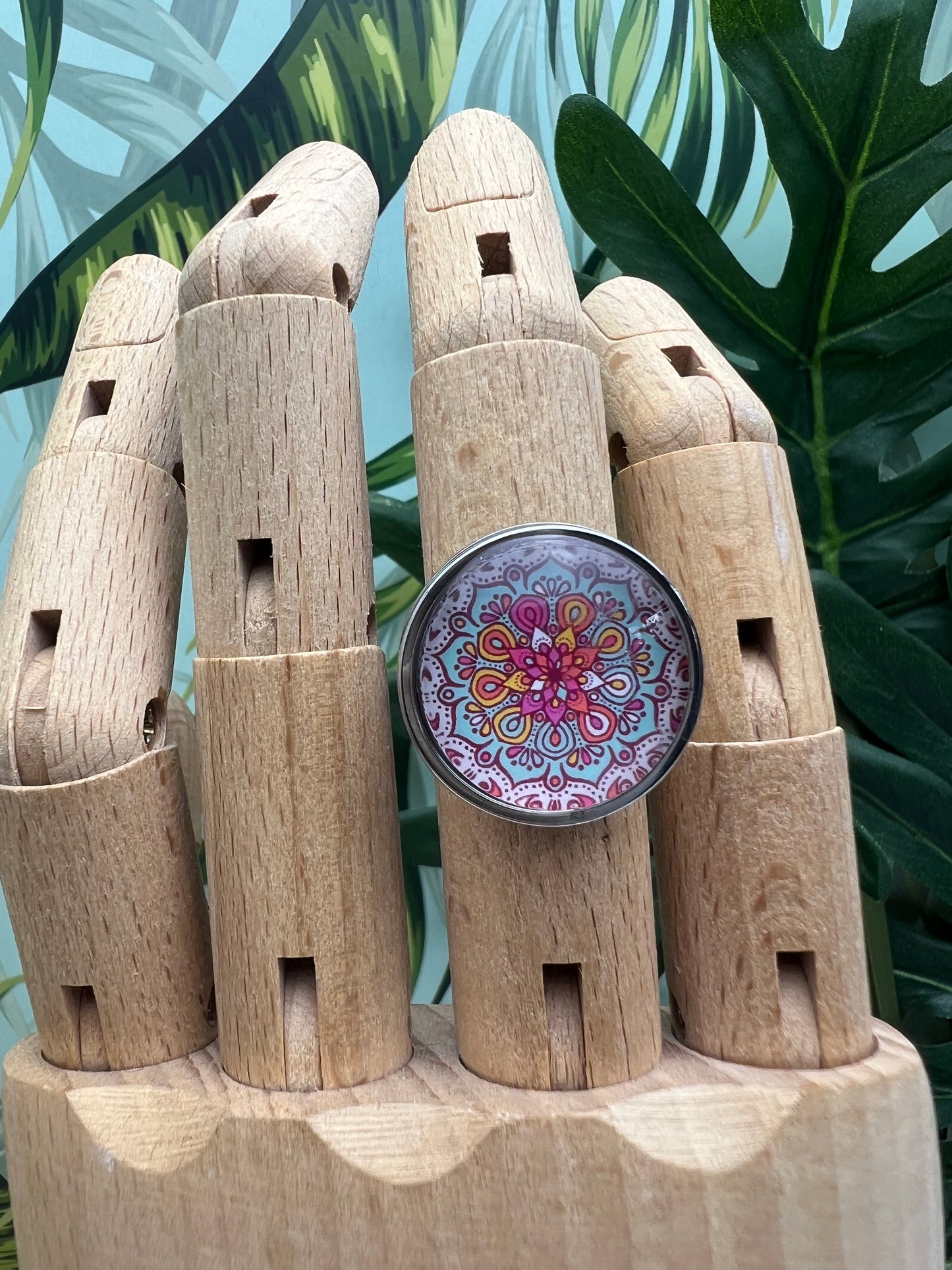 Large Mandala Statement Rings