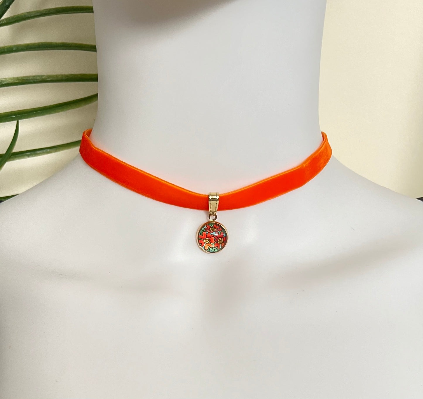 Pop-of-color Charm Choker