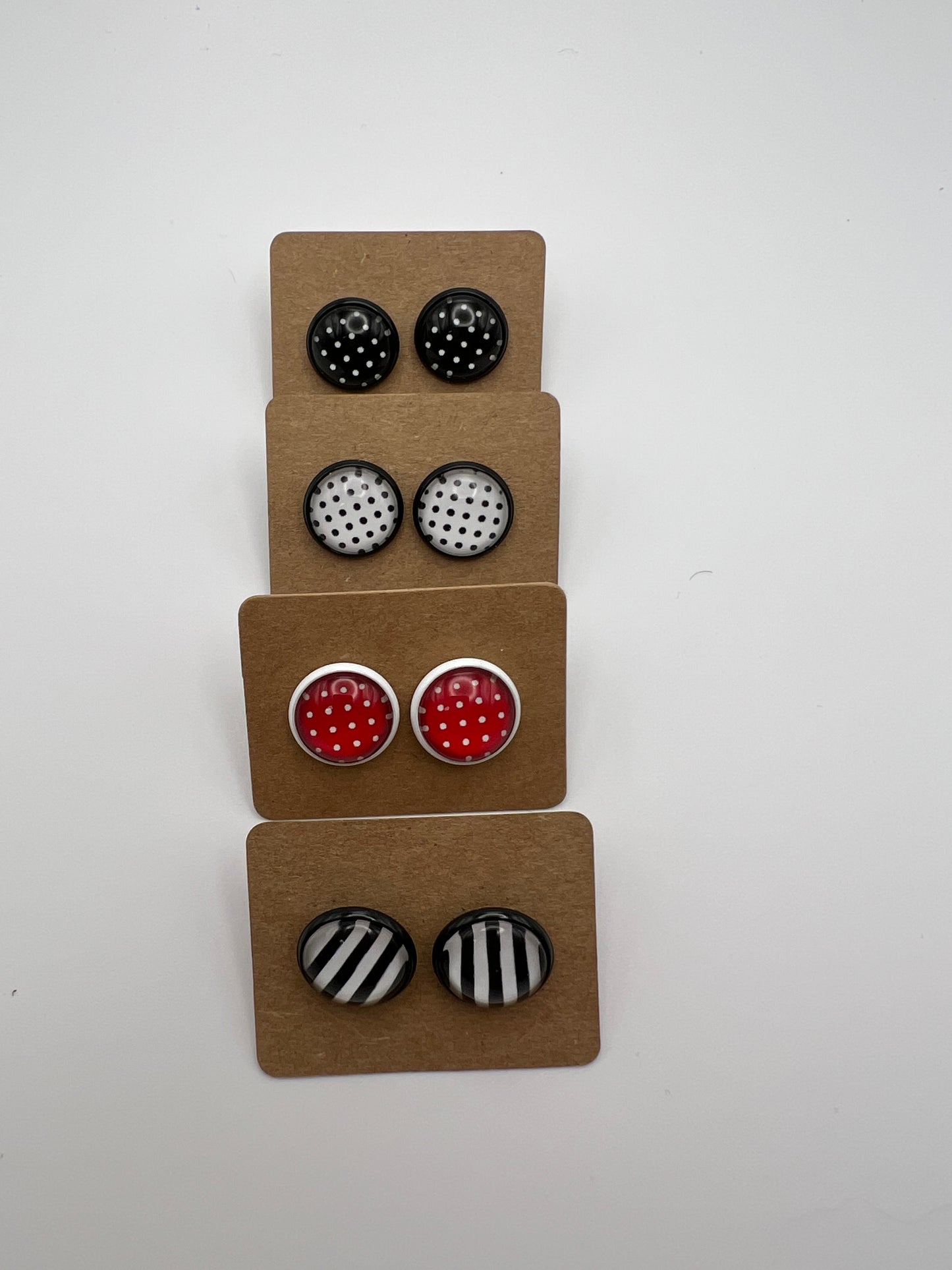 Colorful Polka-Dot Stud Earrings