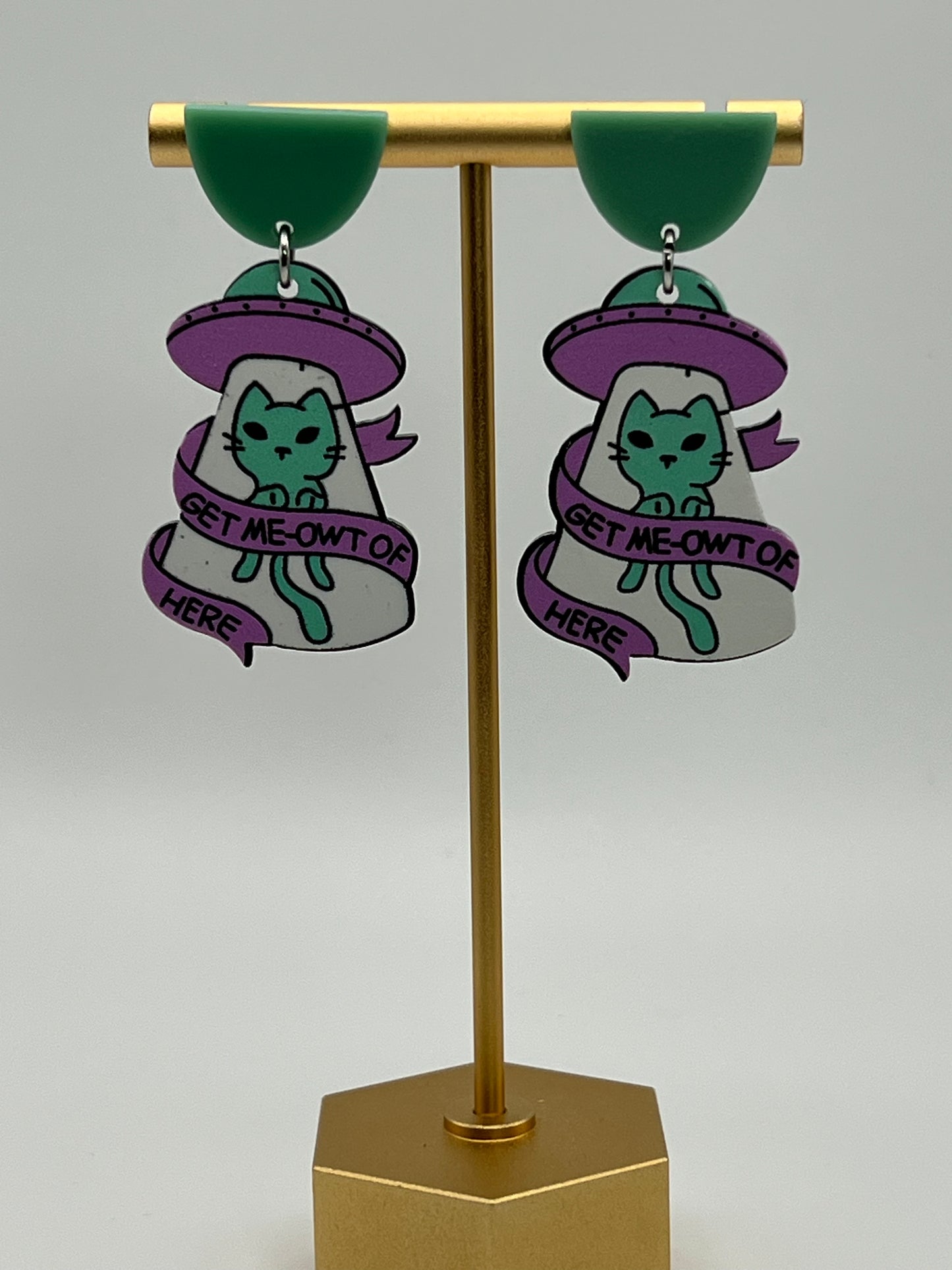 Cat & Aliens Dangle Earrings