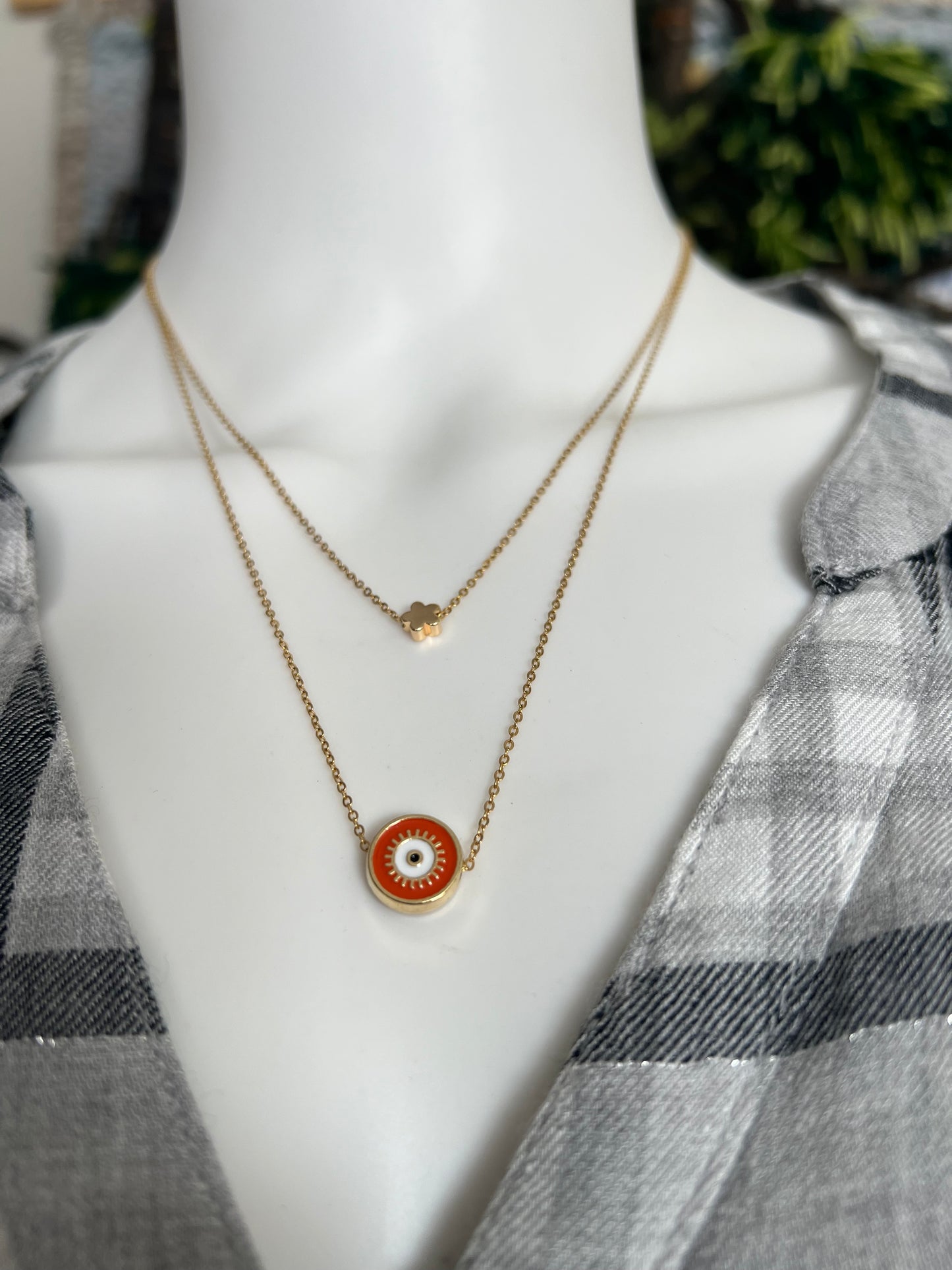 Pop-of-Color Evil Eye Necklace